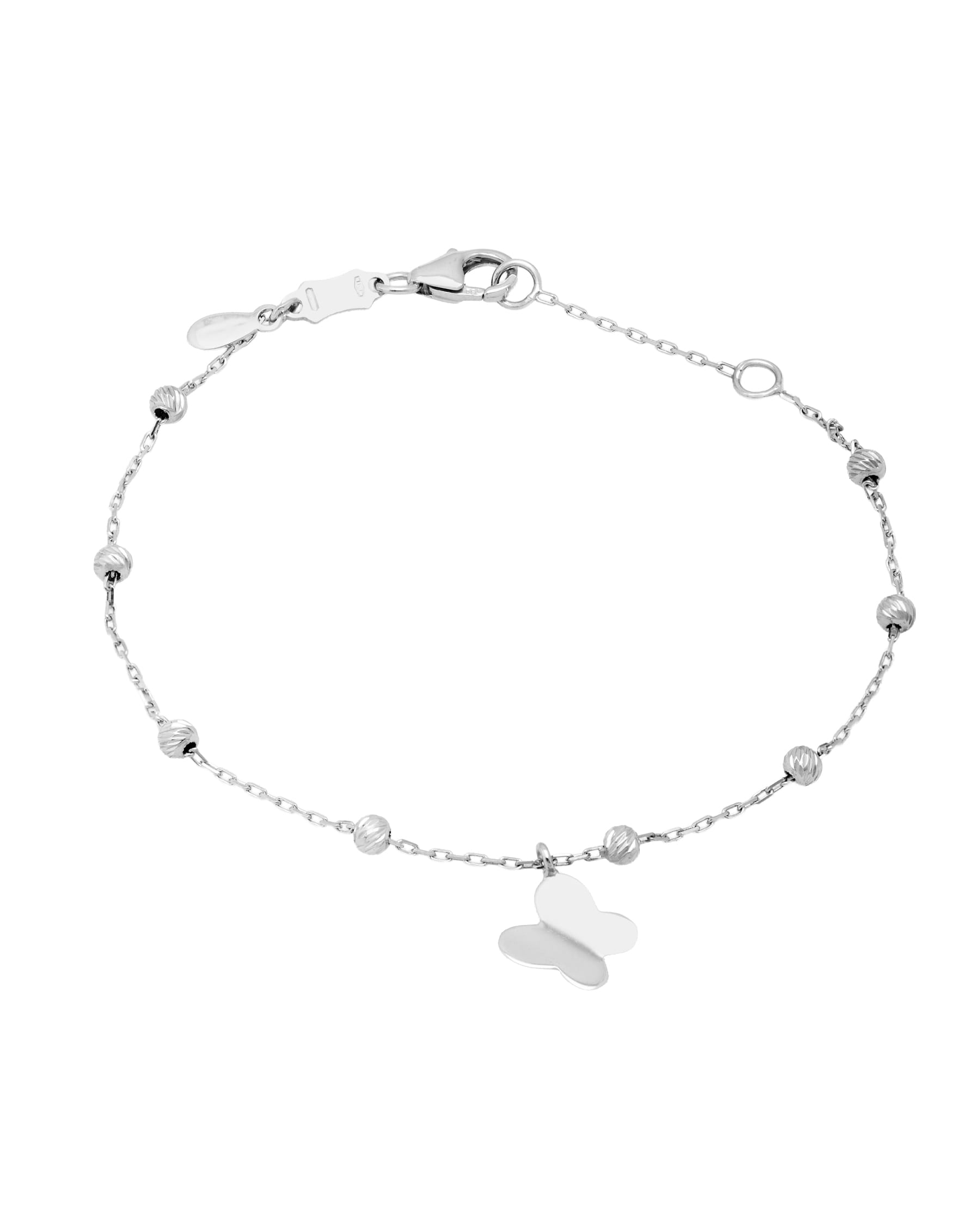 Bracciale con ciondolo farfalla in oro bianco 18 kt-1
