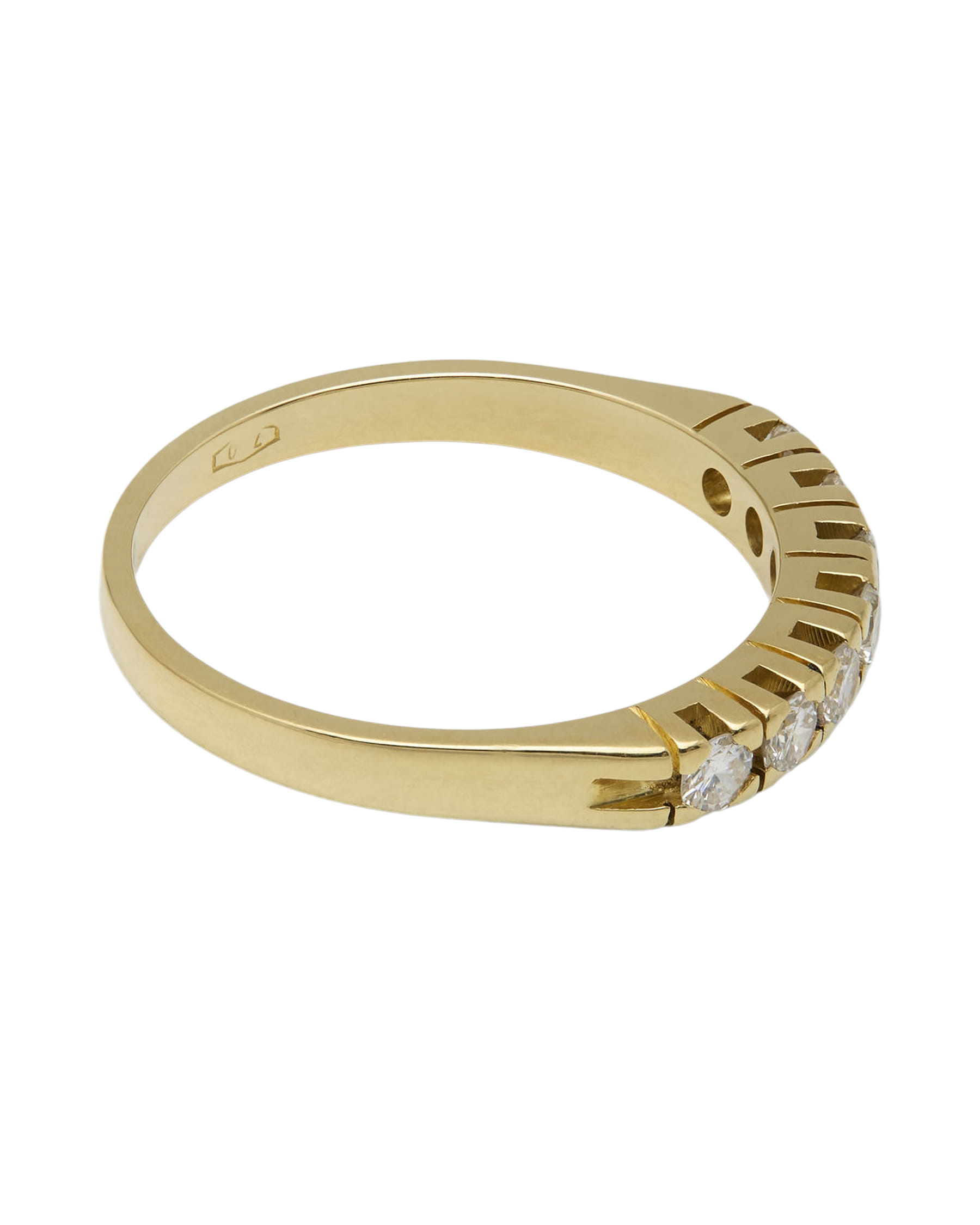 Anello veretta in oro giallo con 7 diamanti 0,35 ct-2