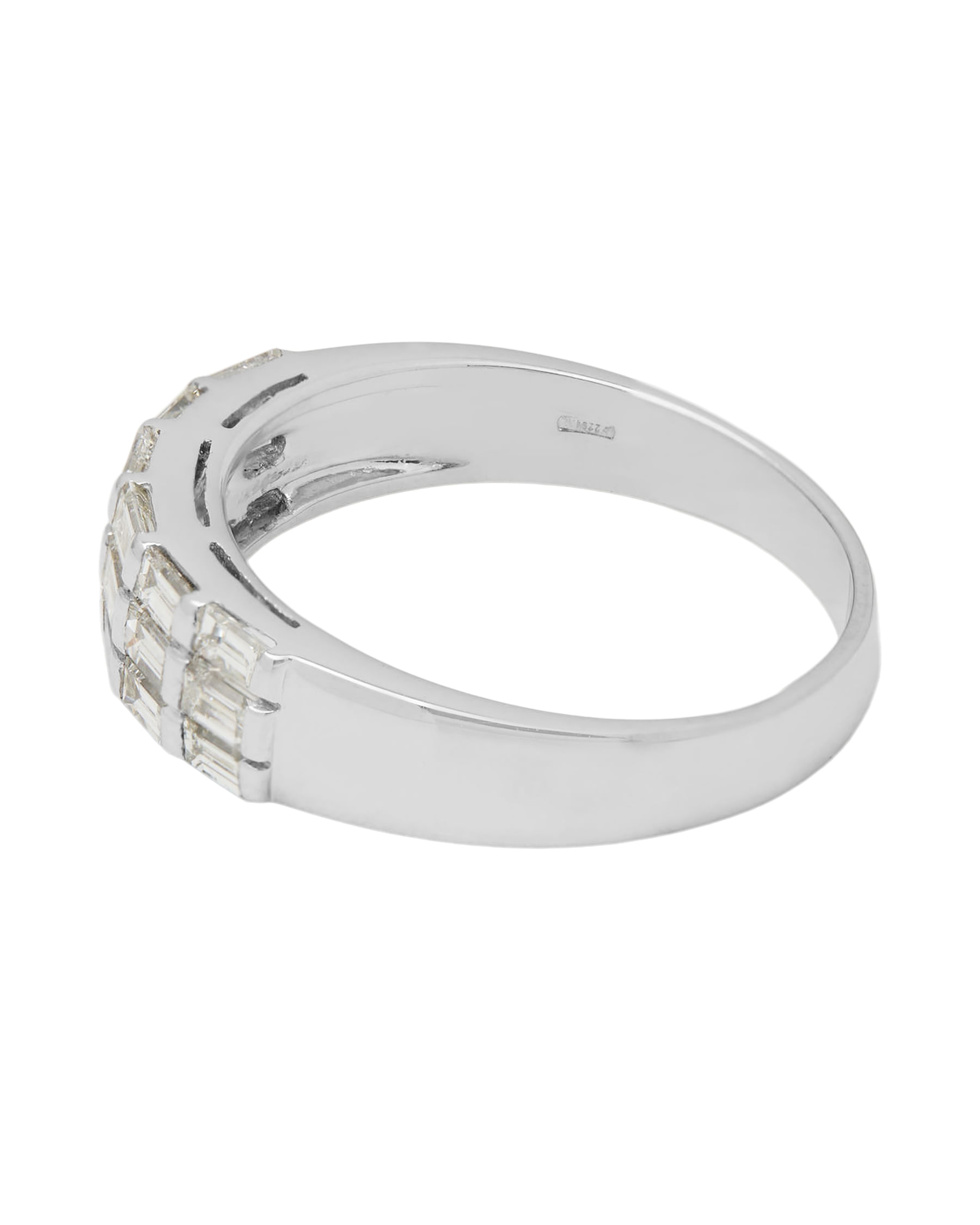 Anello fascia in oro bianco con diamanti baguette 1,26 ct-2