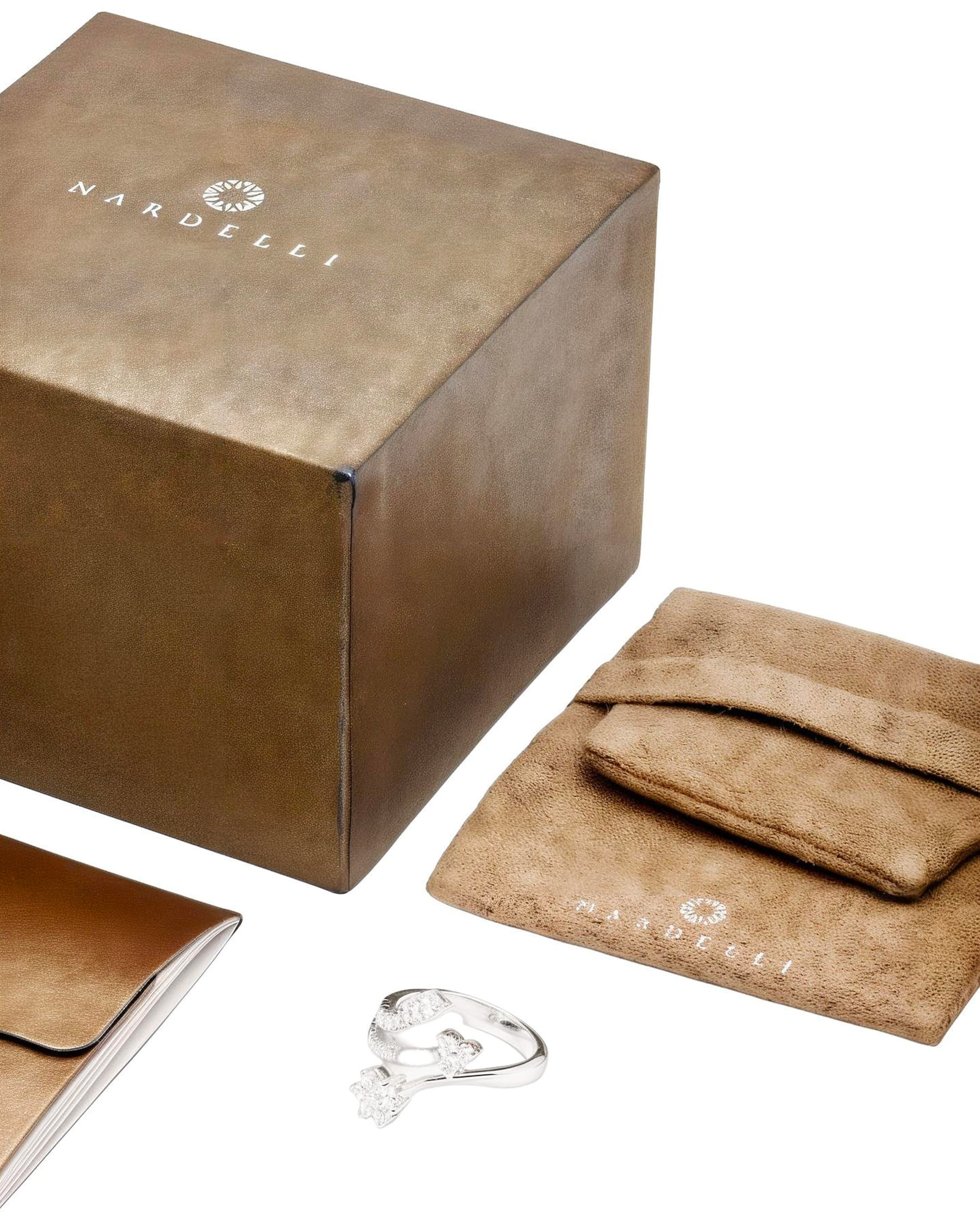 Anello nardelli contrarie fiore in oro bianco con diamanti-4