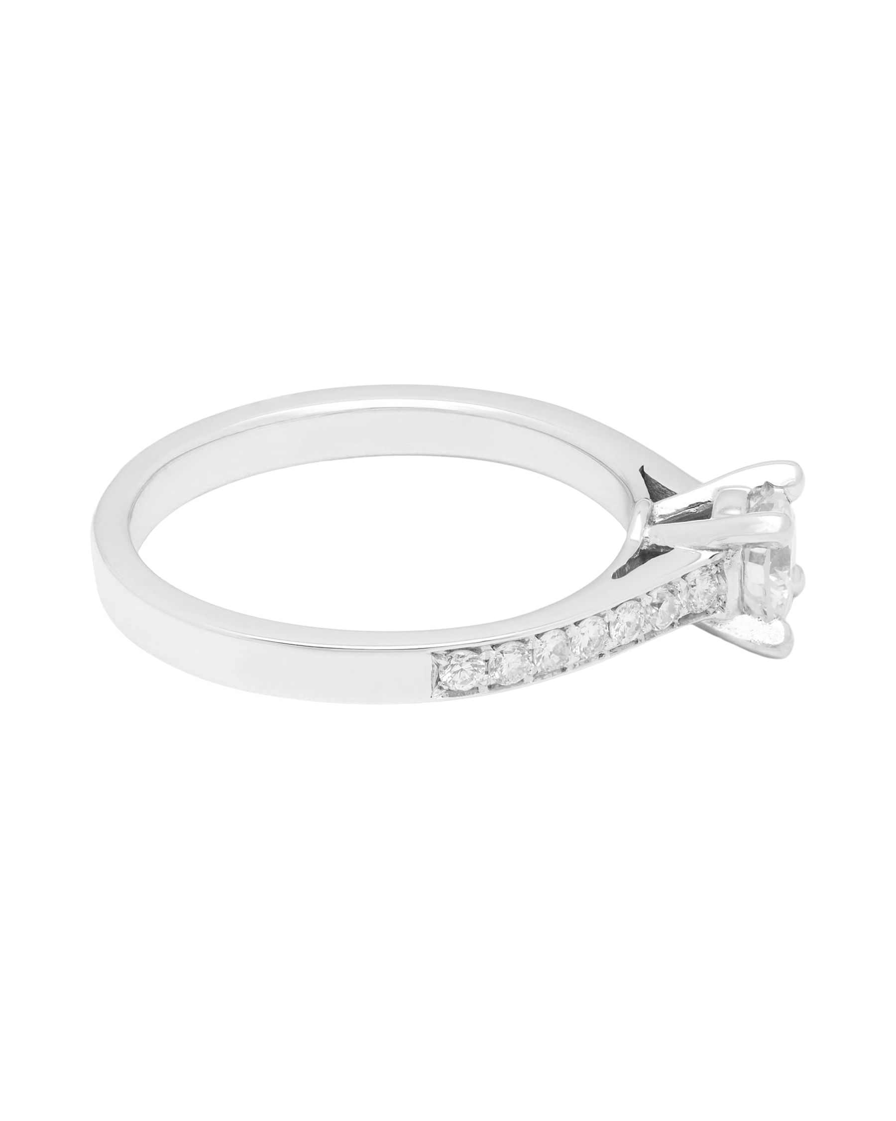 Anello solitario con diamanti laterali e diamante centrale 0,52 ct certificato igi-2