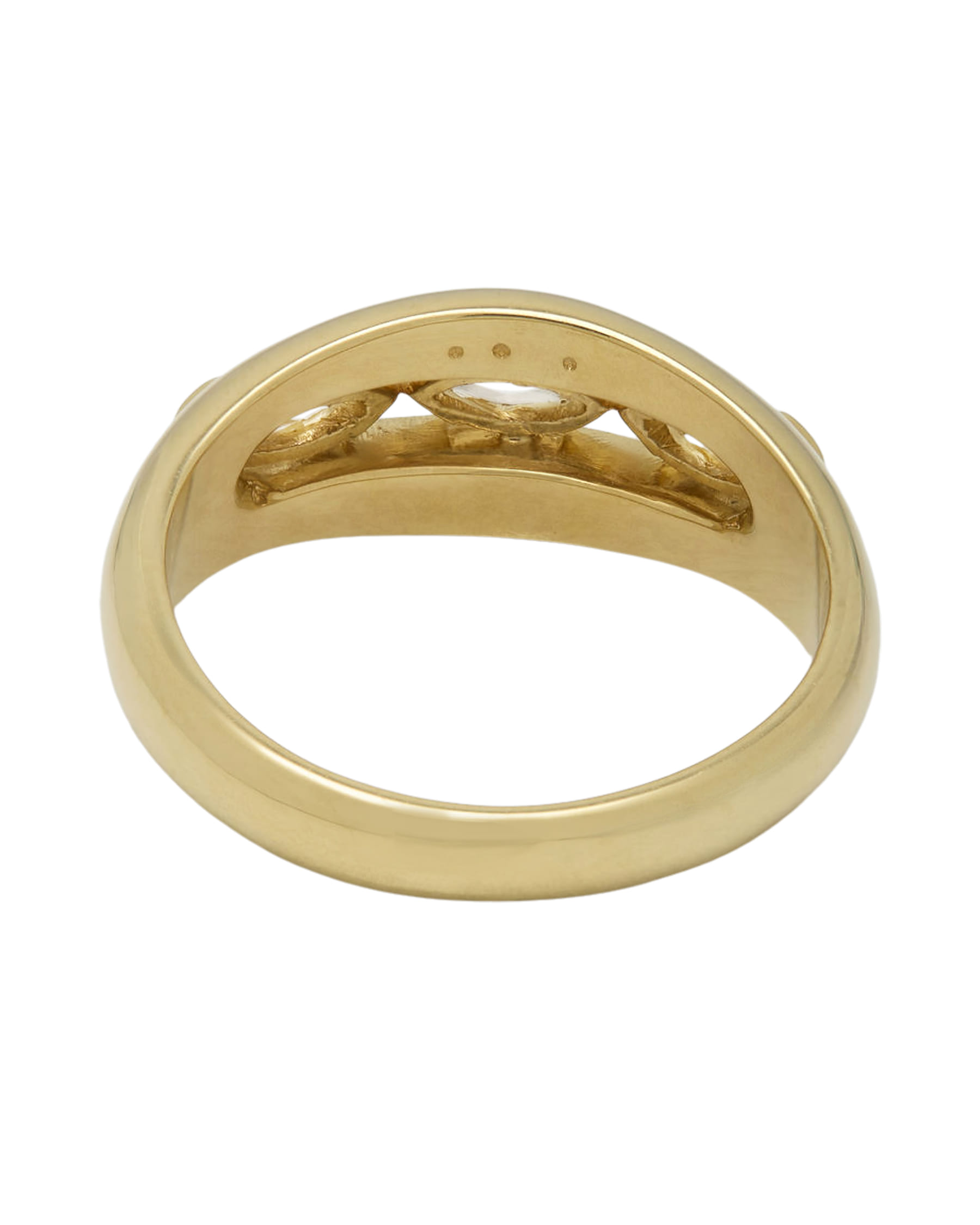 Anello trilogy a fascia in oro giallo e diamanti marquise 0,90 ct-3