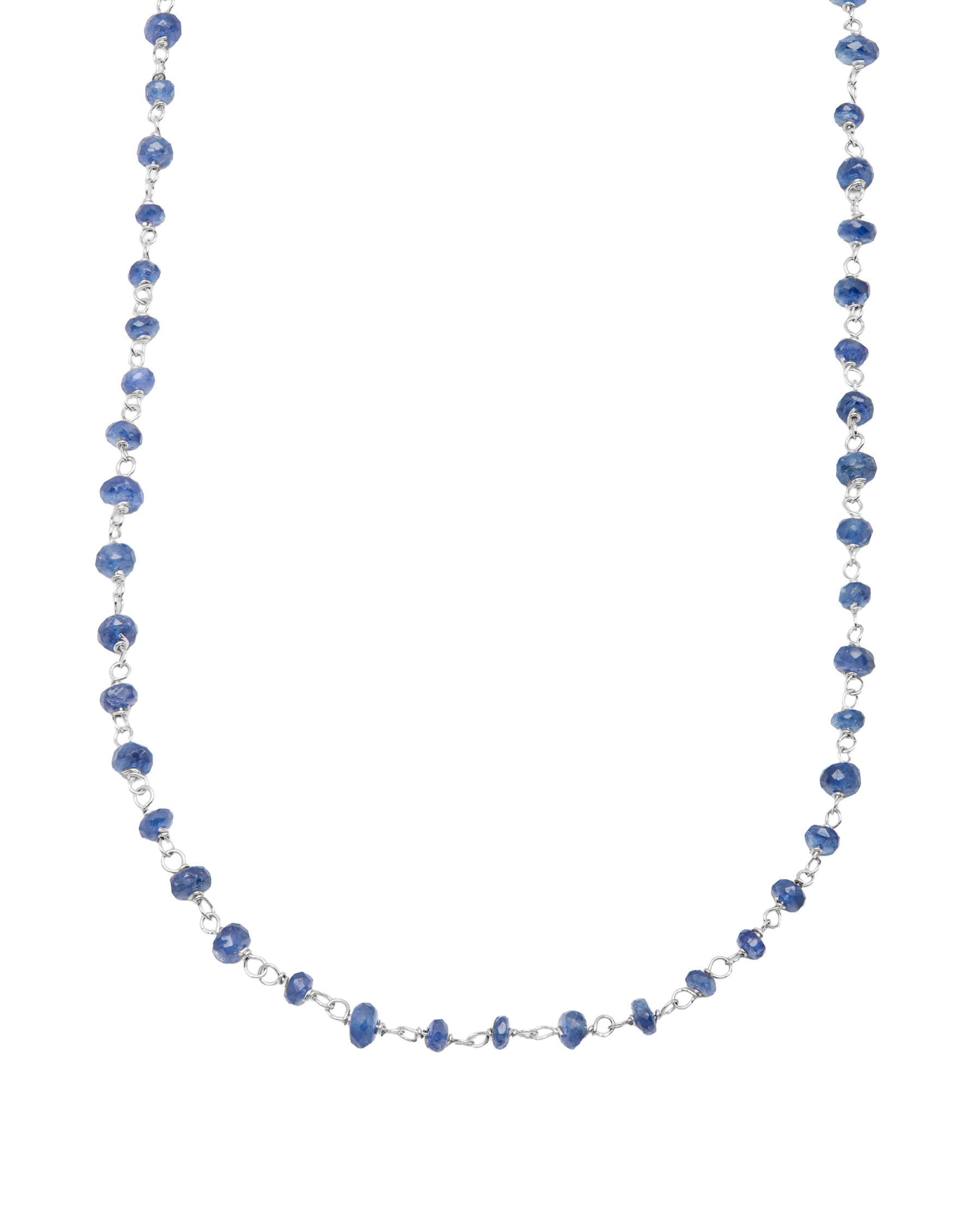 Collana maglia chanel oro bianco 18 kt con zaffiri grezzi-1