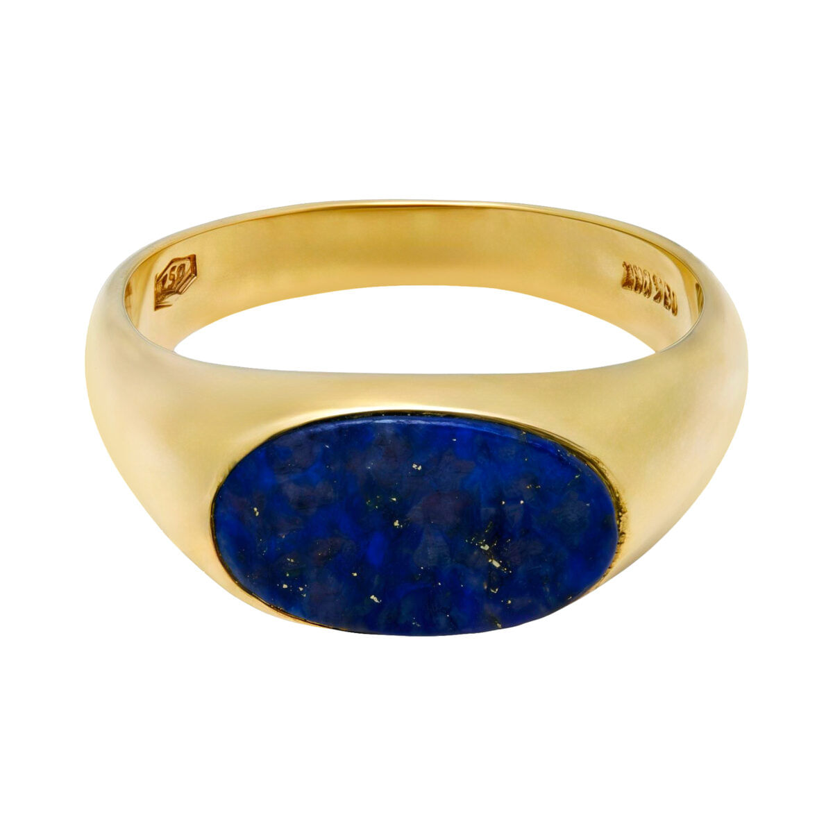 Anello in oro giallo 18 kt con lapis centrale-1