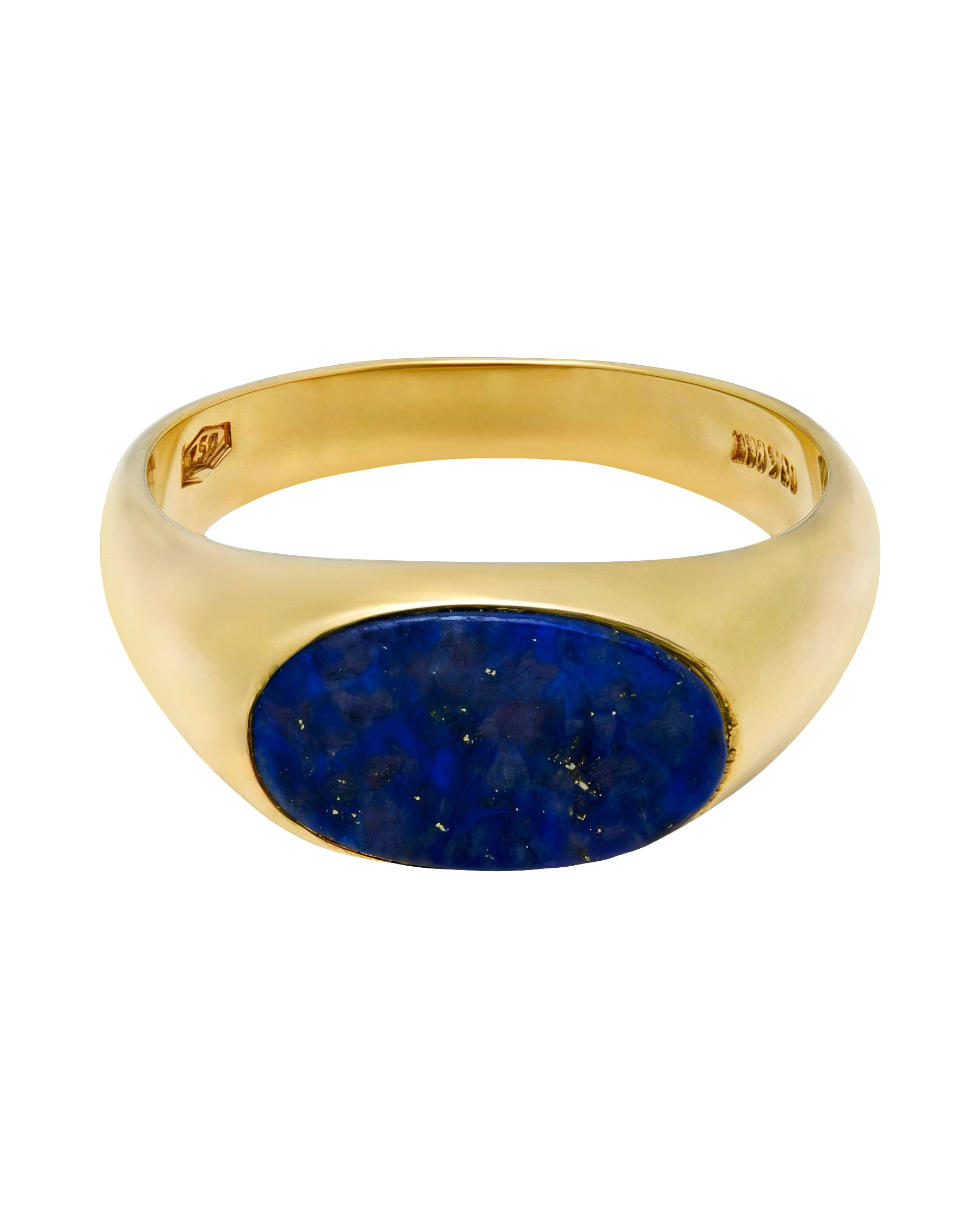 Anello in oro giallo 18 kt con lapis centrale-1