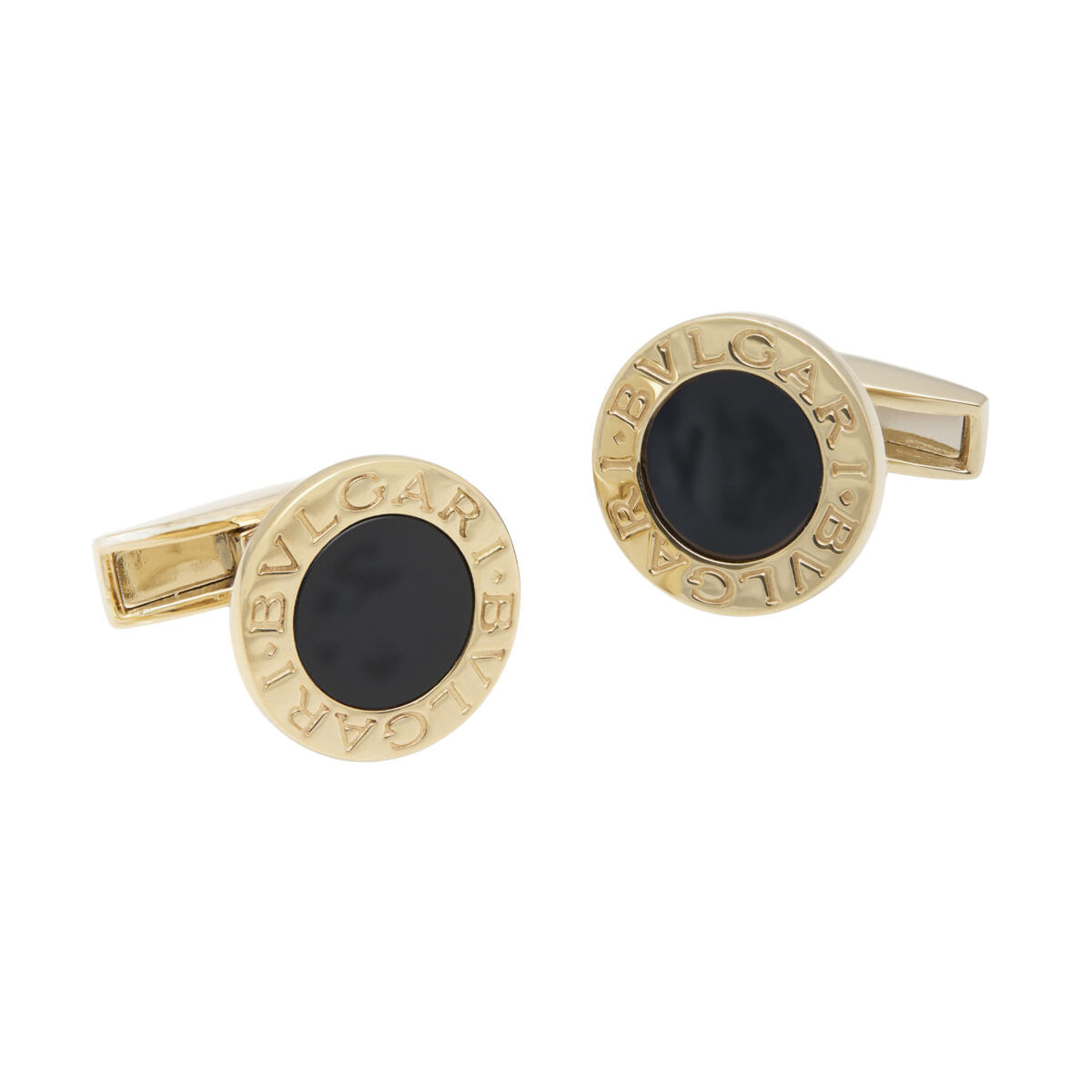 Gemelli bulgari bulgari in oro giallo con onice-1