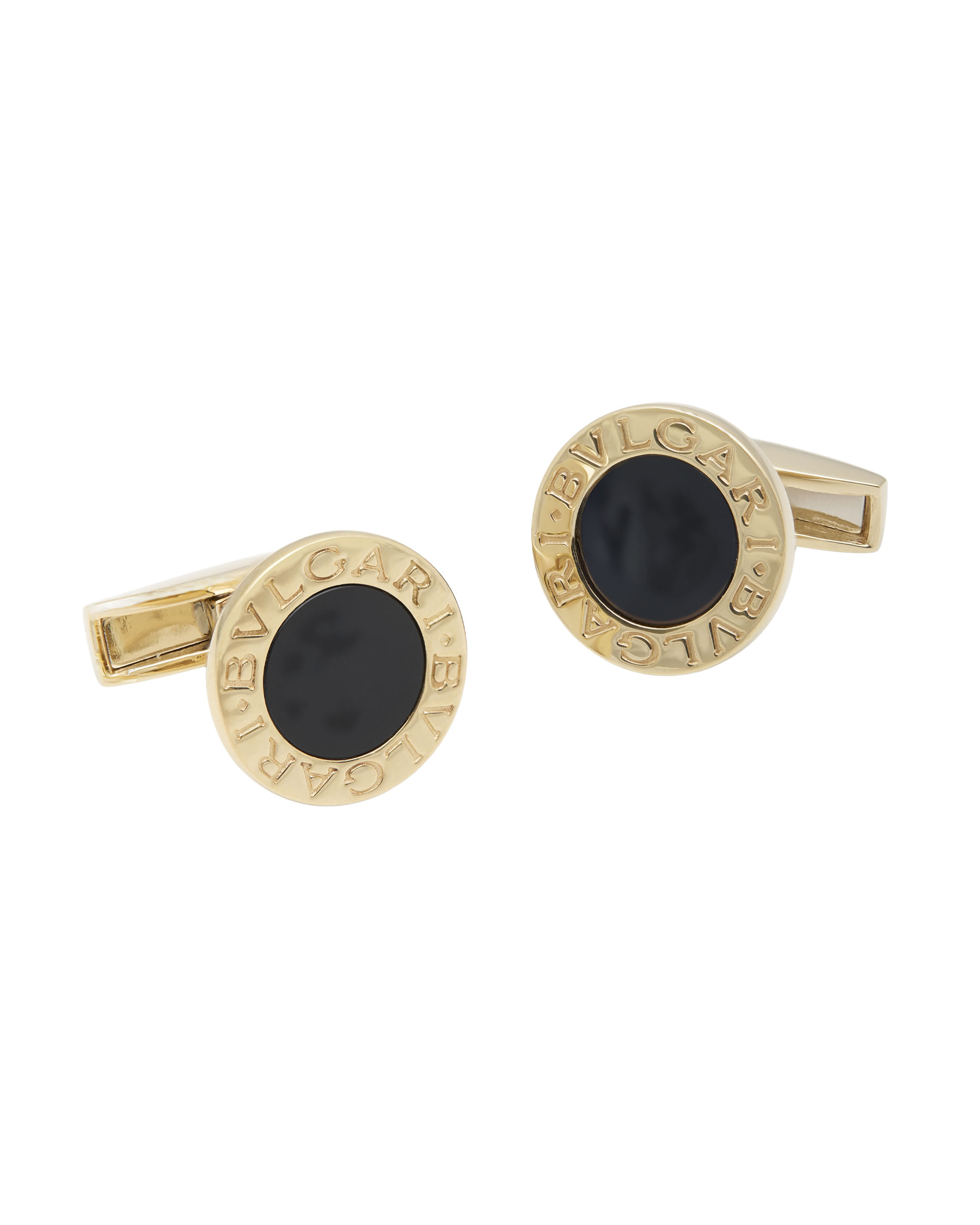 Gemelli bulgari bulgari in oro giallo con onice-1