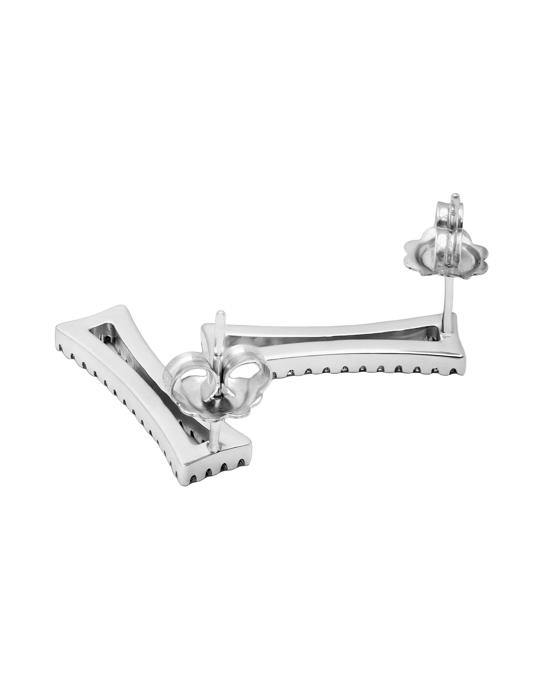 Orecchini chimento in oro bianco e diamanti-2