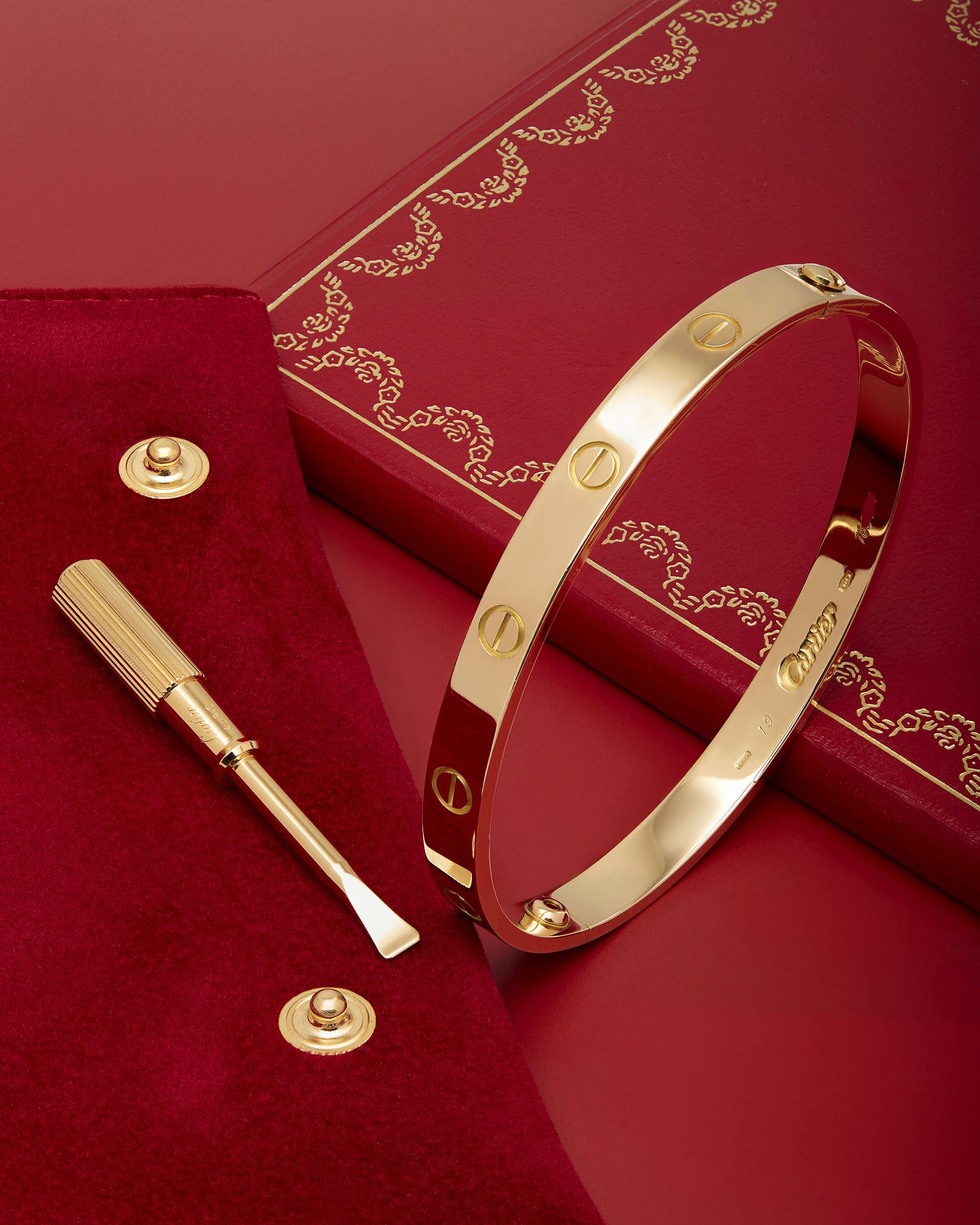 Bracciale cartier love oro giallo larghezza 6,1mm-3