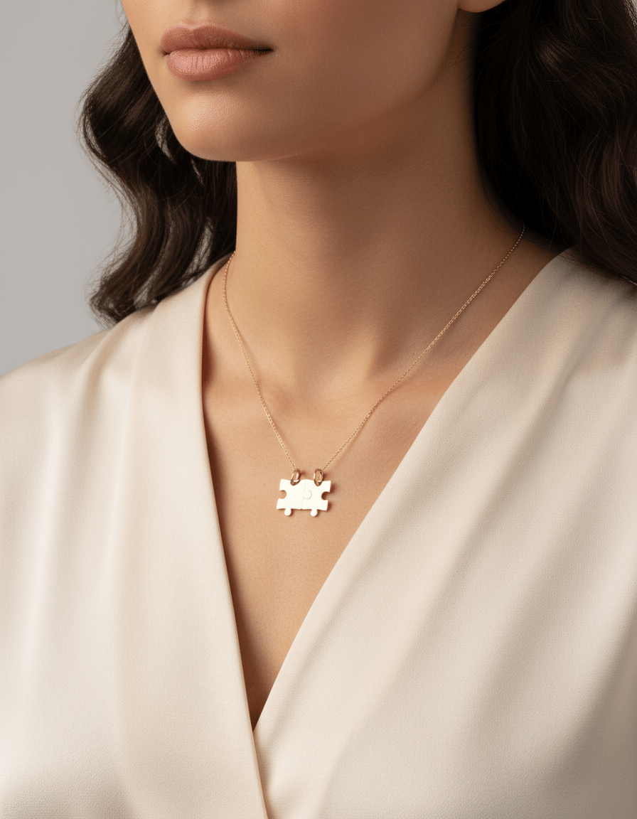 Ciondolo puzzle in oro giallo 18 kt-3