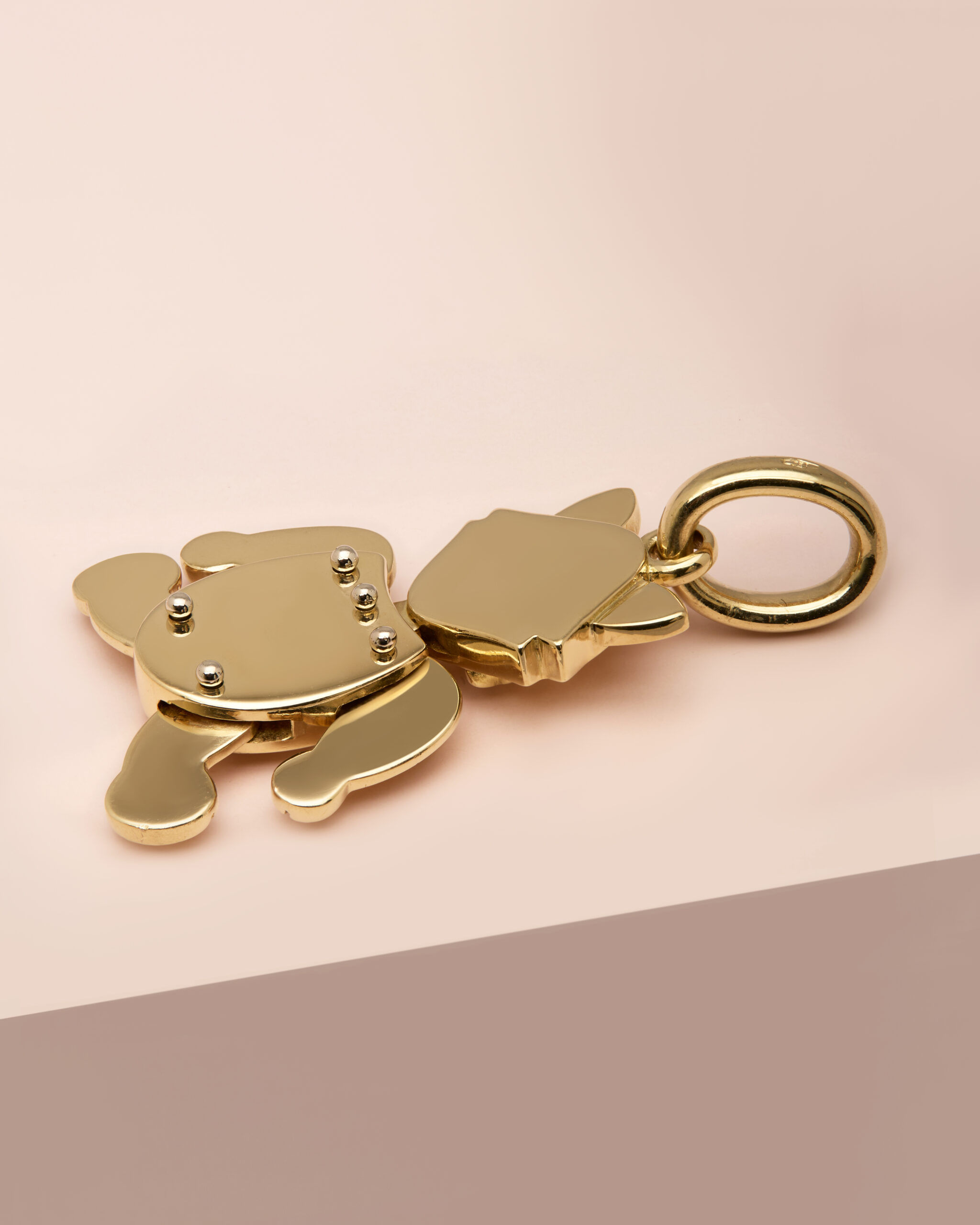 Ciondolo pomellato gatto oro giallo 18 kt-2