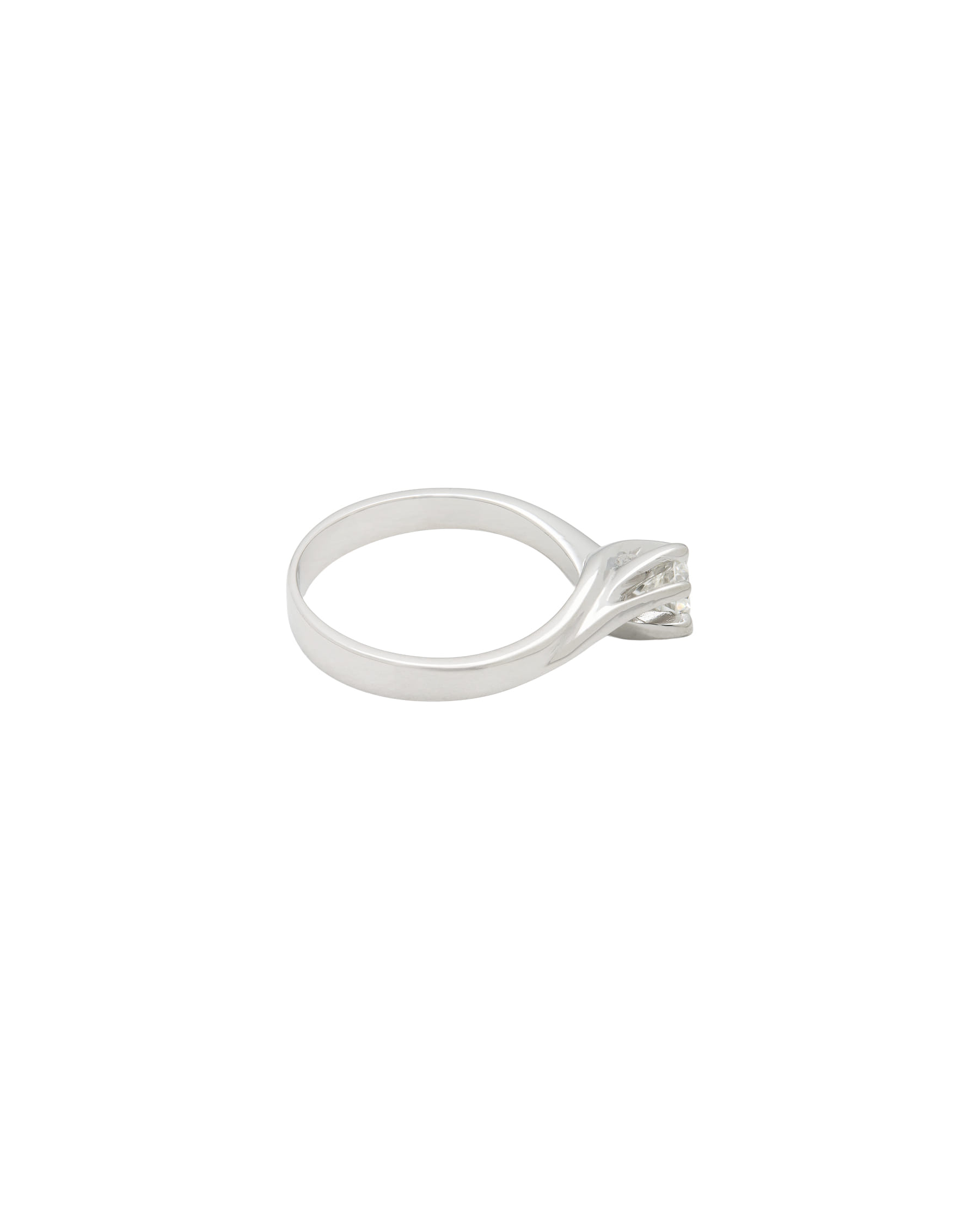 Anello solitario valentino a 6 punte in oro bianco e diamante 0,40ct-2