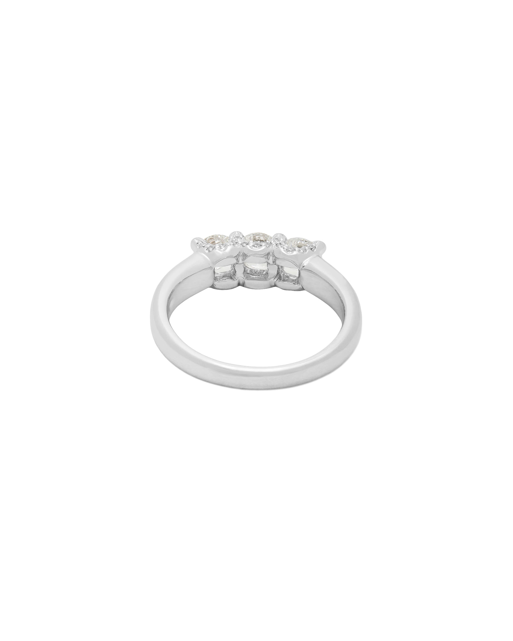 Anello trilogy con diamantini sul castone e 3 diamanti centrali 0,80 ct-3