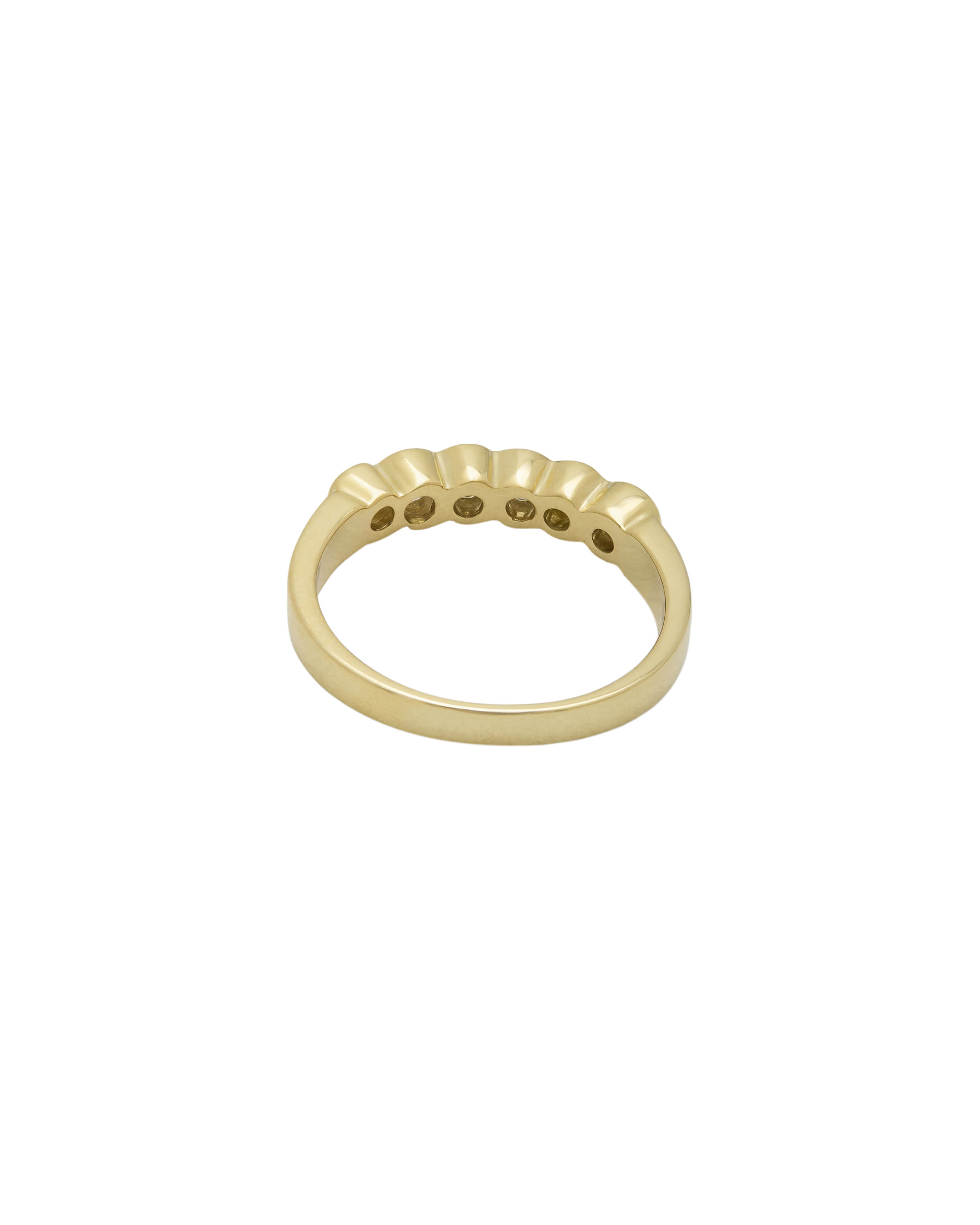Anello veretta in oro giallo con 6 diamanti 0,50 ct-3