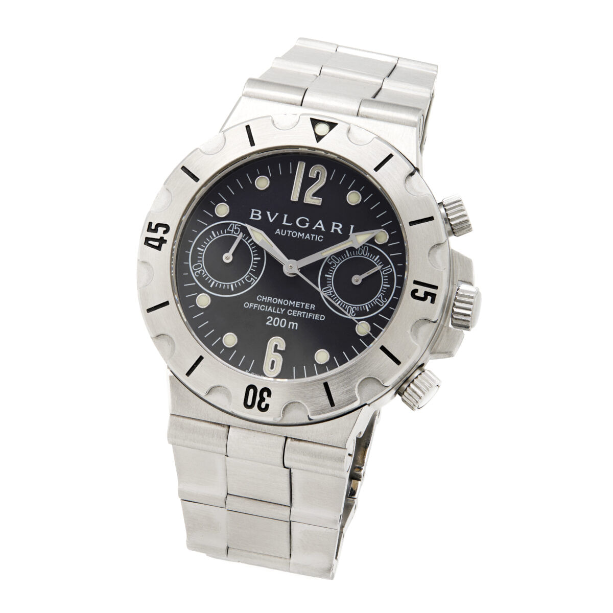 Bulgari diagono scuba diagono chronograph 38 mm ref scb38s-1