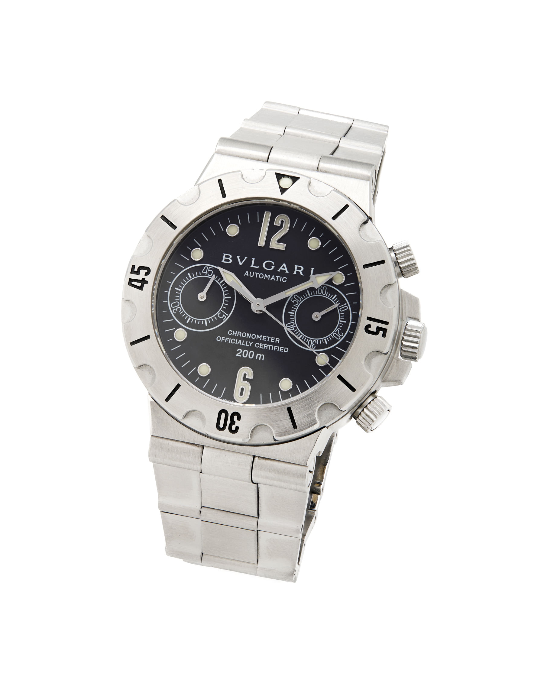 Bulgari diagono scuba diagono chronograph 38 mm ref scb38s-1