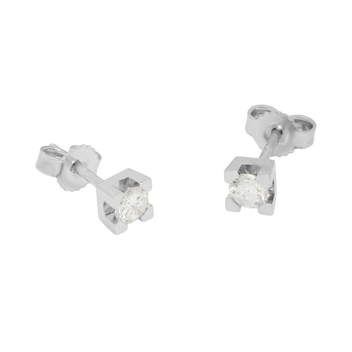 Orecchini puntoluce torniti con diamanti 0,40 ct tot-1