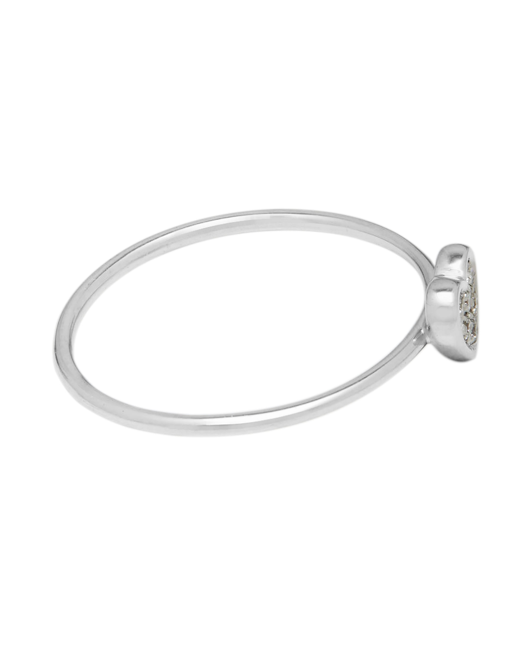 Anello in oro bianco 18 kt con castone cuore e diamanti-2
