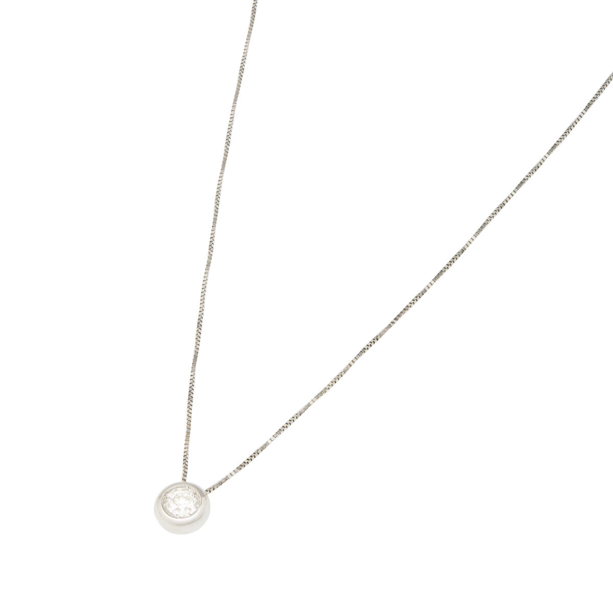 Catenina punto luce cipollina in oro bianco e diamante 0,30 ct-1