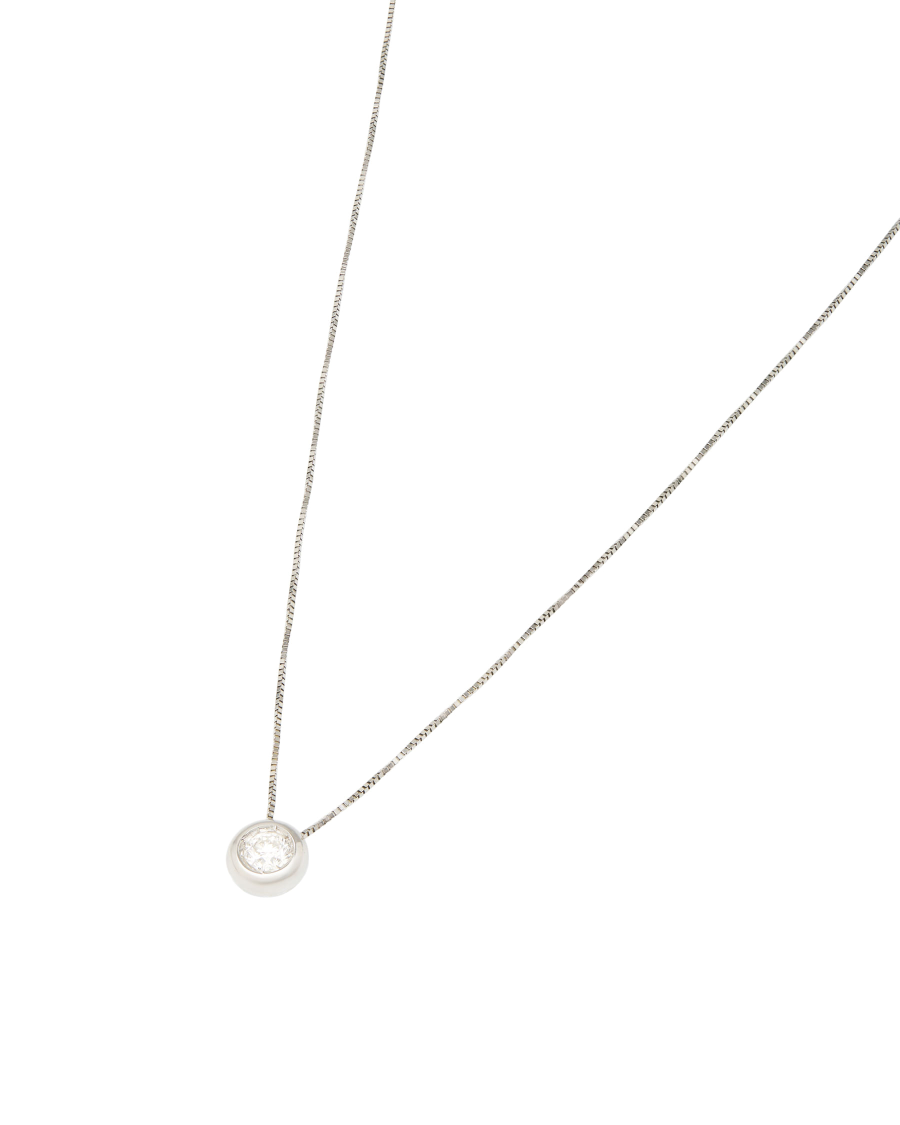 Catenina punto luce cipollina in oro bianco e diamante 0,30 ct-1