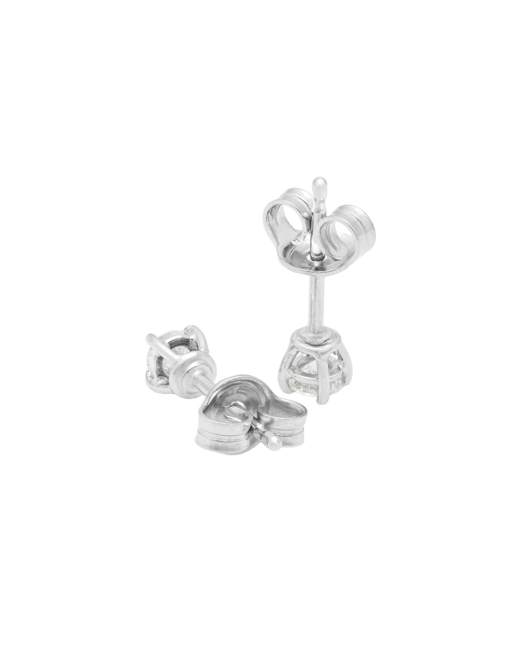 Orecchini punto luce a filo in oro bianco con diamanti 0,30 ct-2