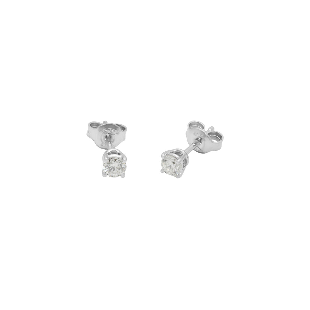 Orecchini punto luce a filo in oro bianco con diamanti 0,46 ct-1