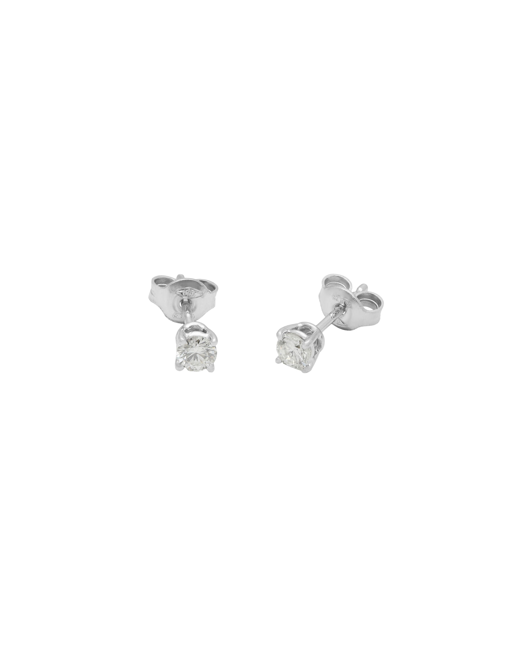 Orecchini punto luce a filo in oro bianco con diamanti 0,46 ct-1