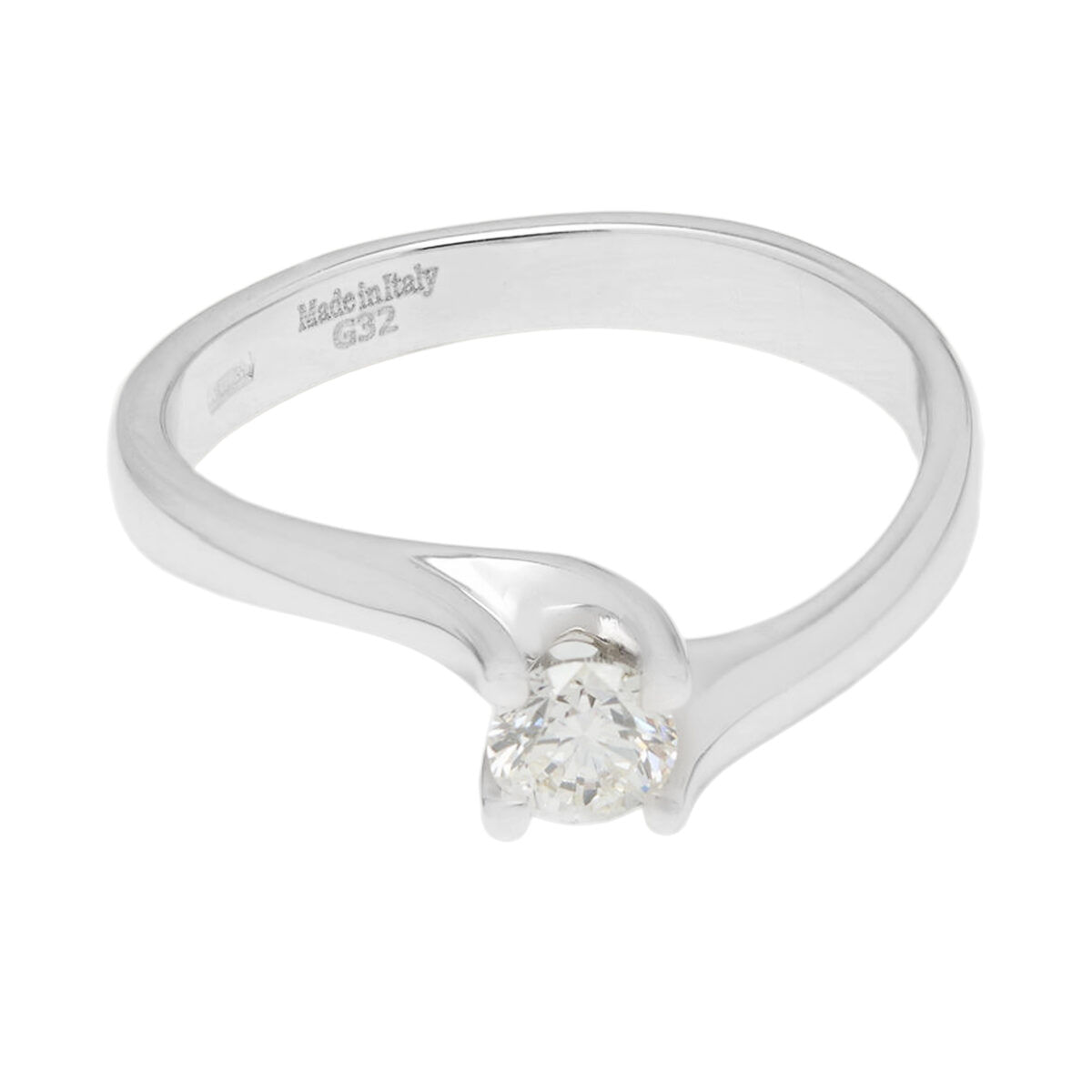 Anello solitario valentino in oro bianco con diamante 0,26 ct-1