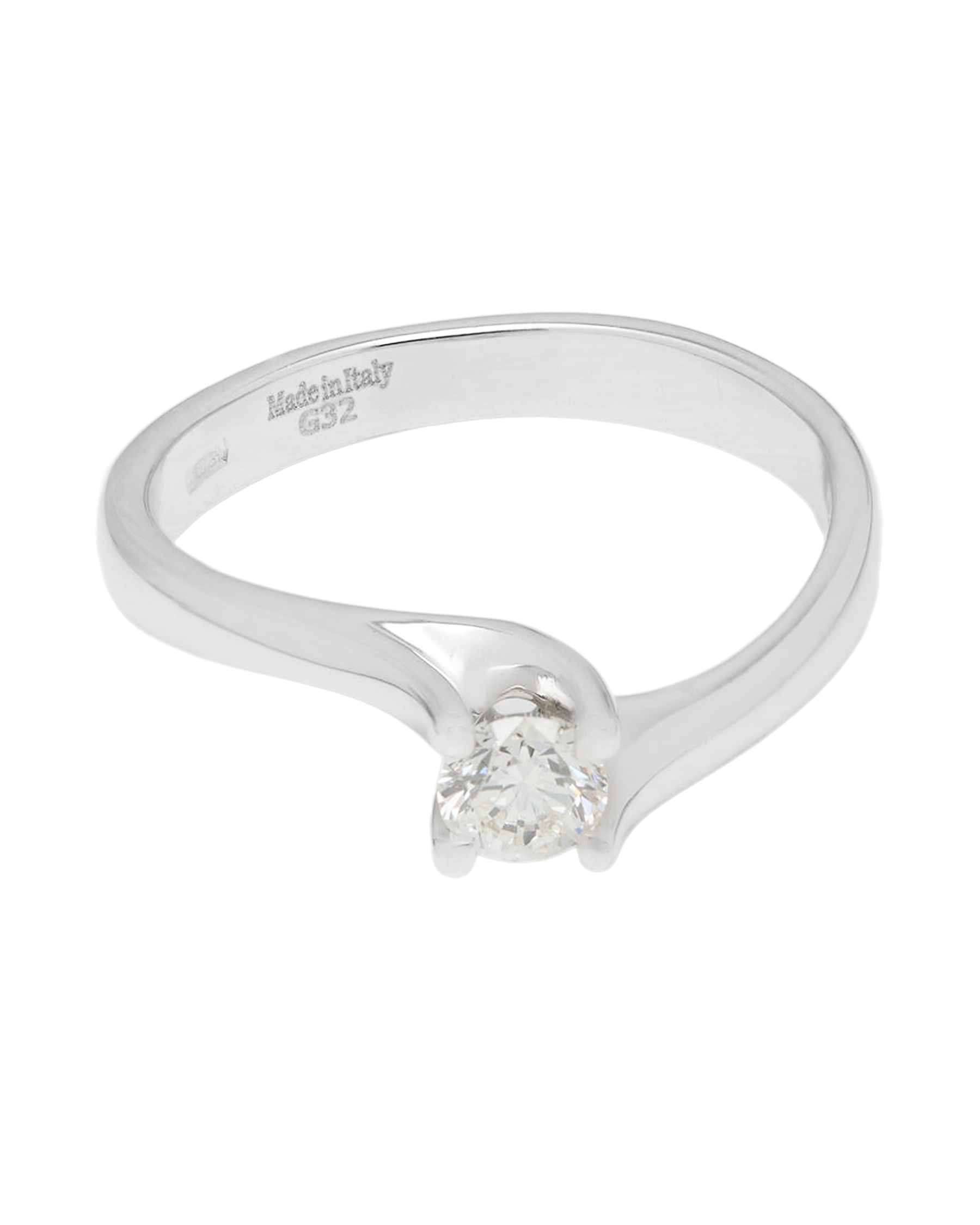 Anello solitario valentino in oro bianco con diamante 0,26 ct-1