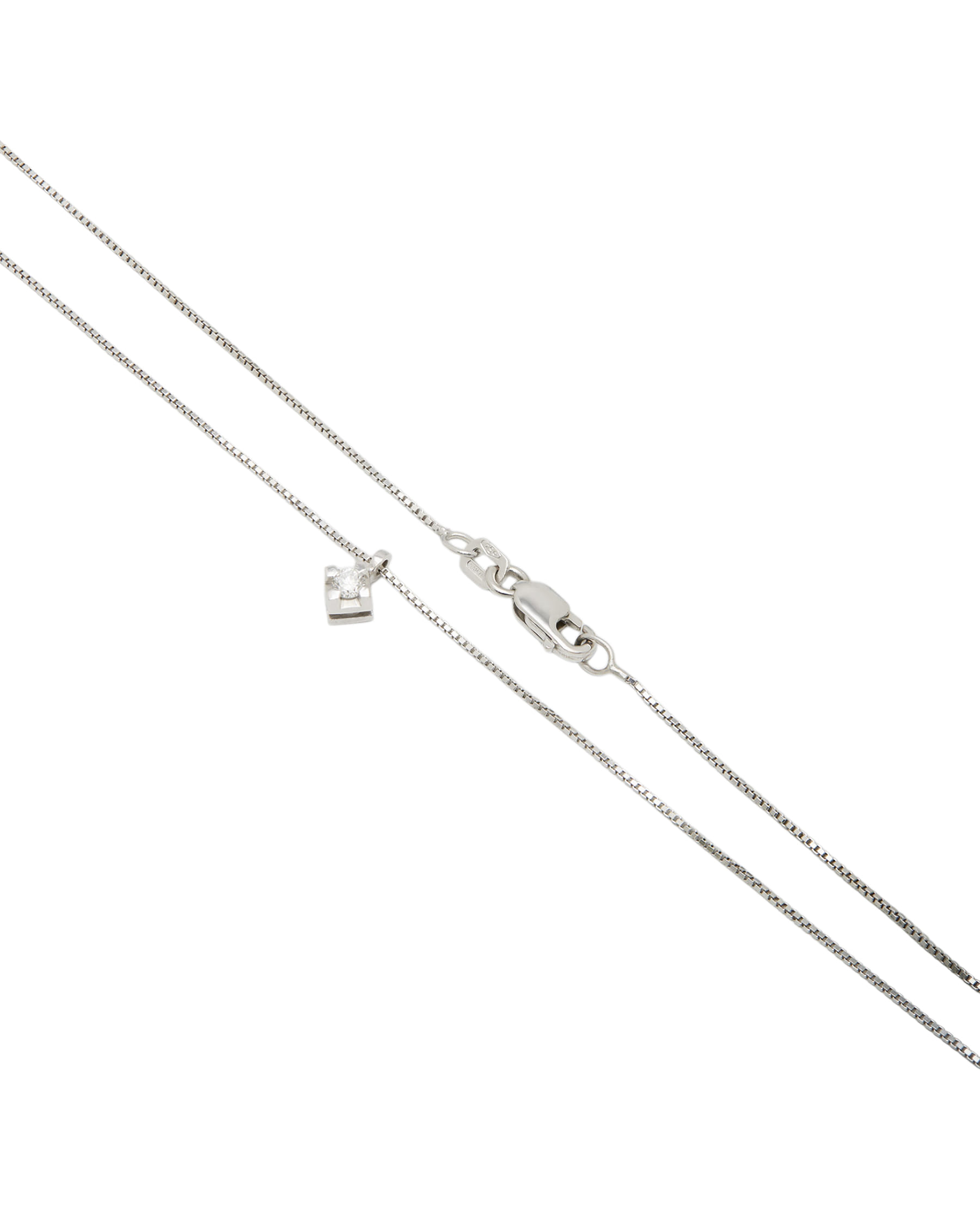 Catenina punto luce in oro bianco con diamante 0,05-2