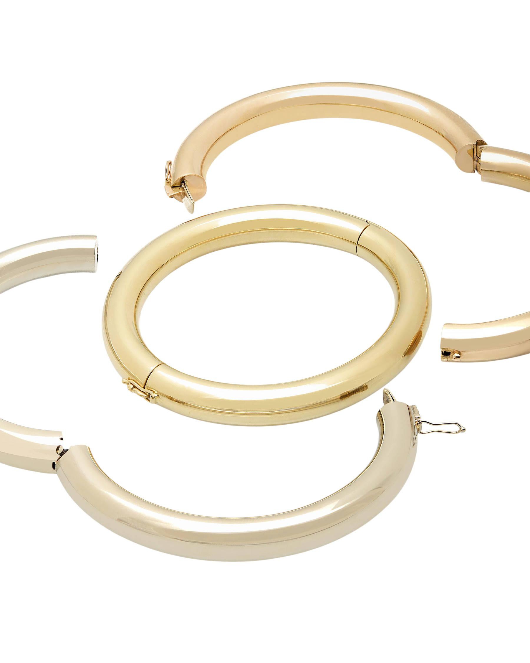 Bracciale rigido tubolare in oro giallo 18 kt-5
