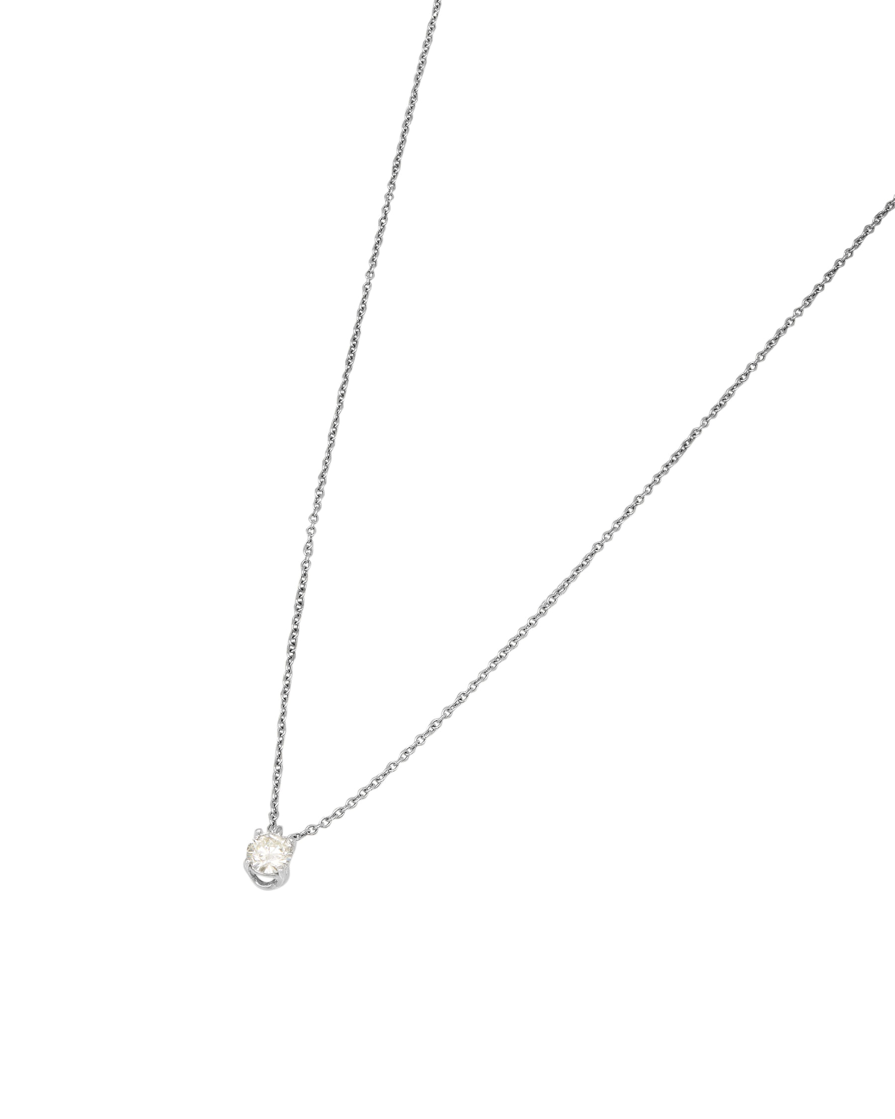 Collana punto luce a griffe in oro bianco con diamante 0,24 ct-1