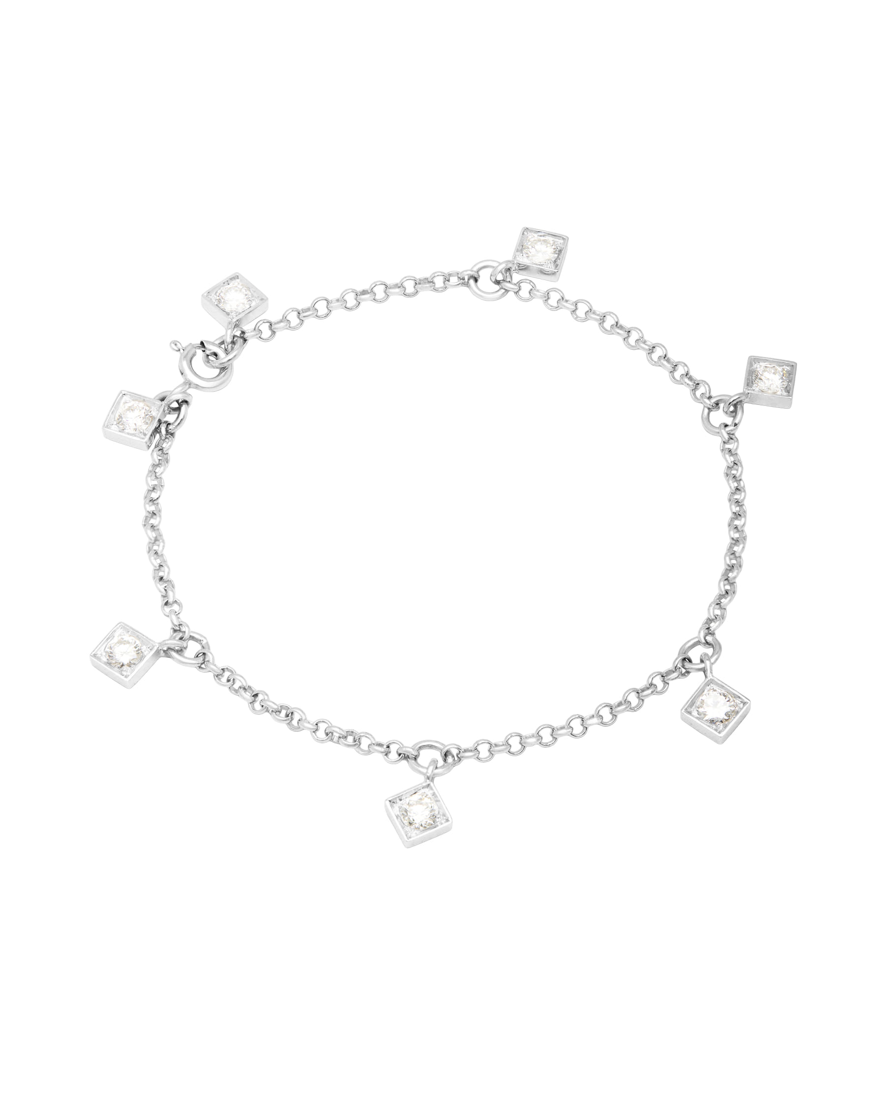 Bracciale con 7 ciondoli a rombo con diamanti-1