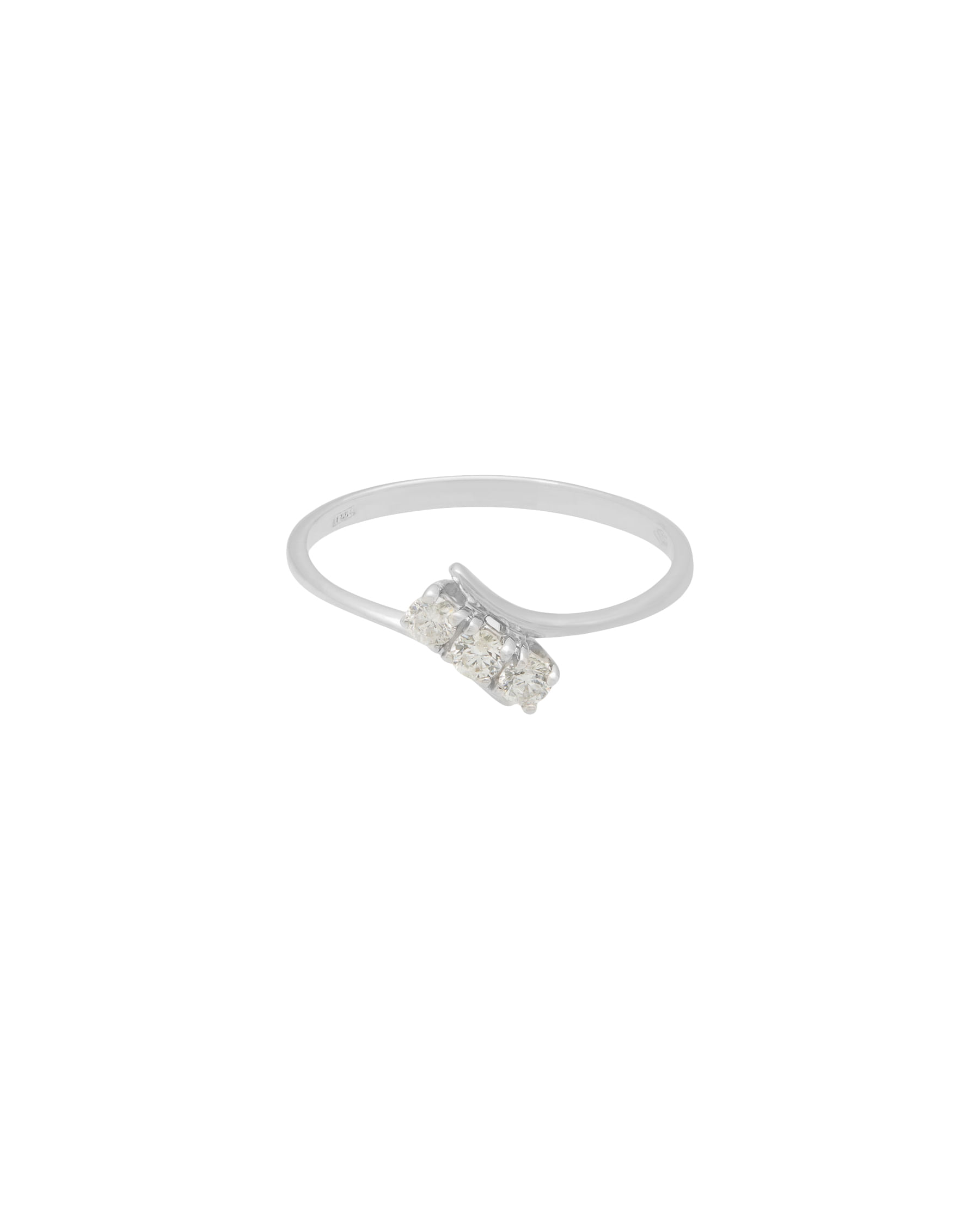 Anello trilogy contrariè in oro bianco con diamanti 0,15 ct-1