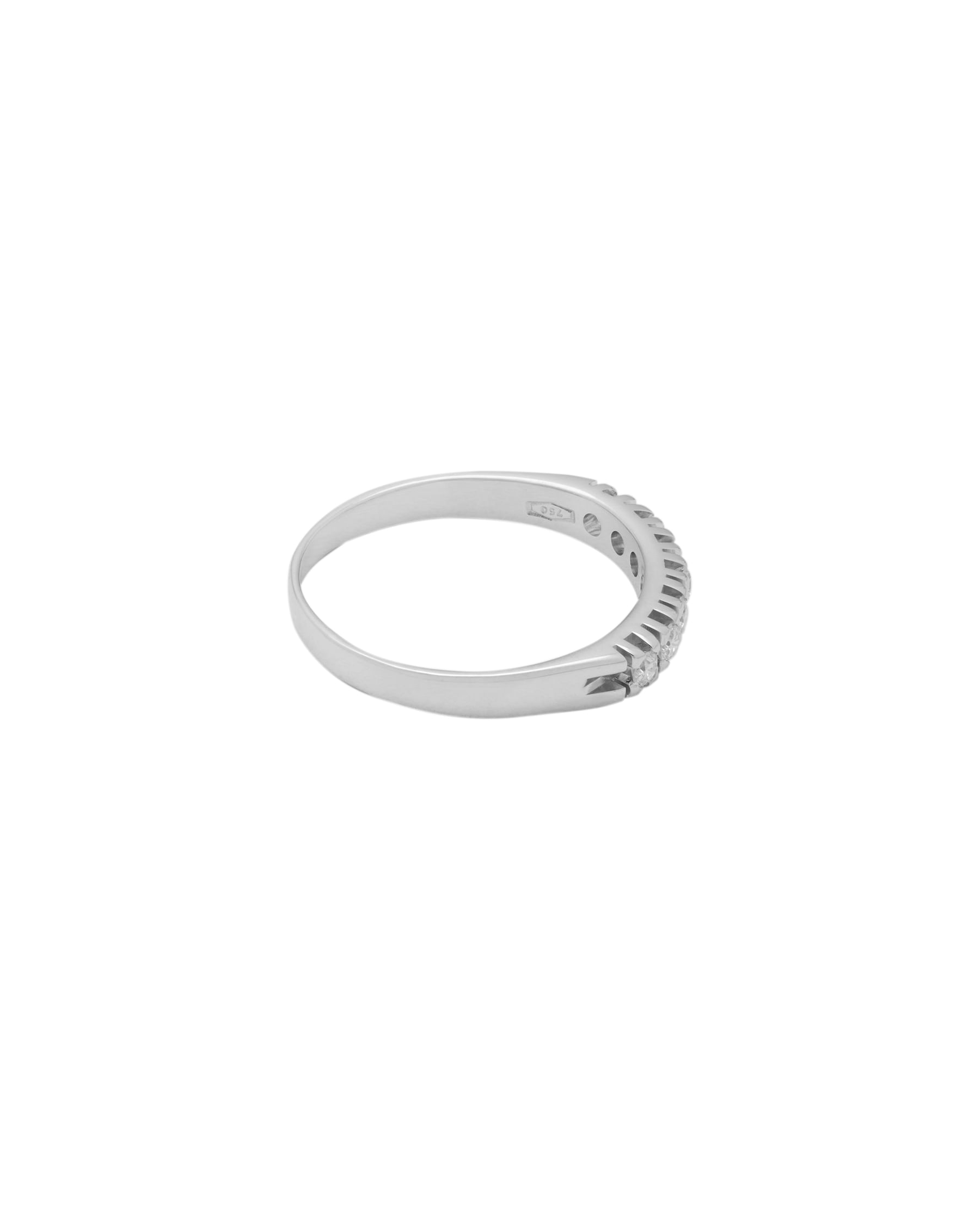 Anello veretta in oro bianco con 7 diamanti 0,20 ct-2