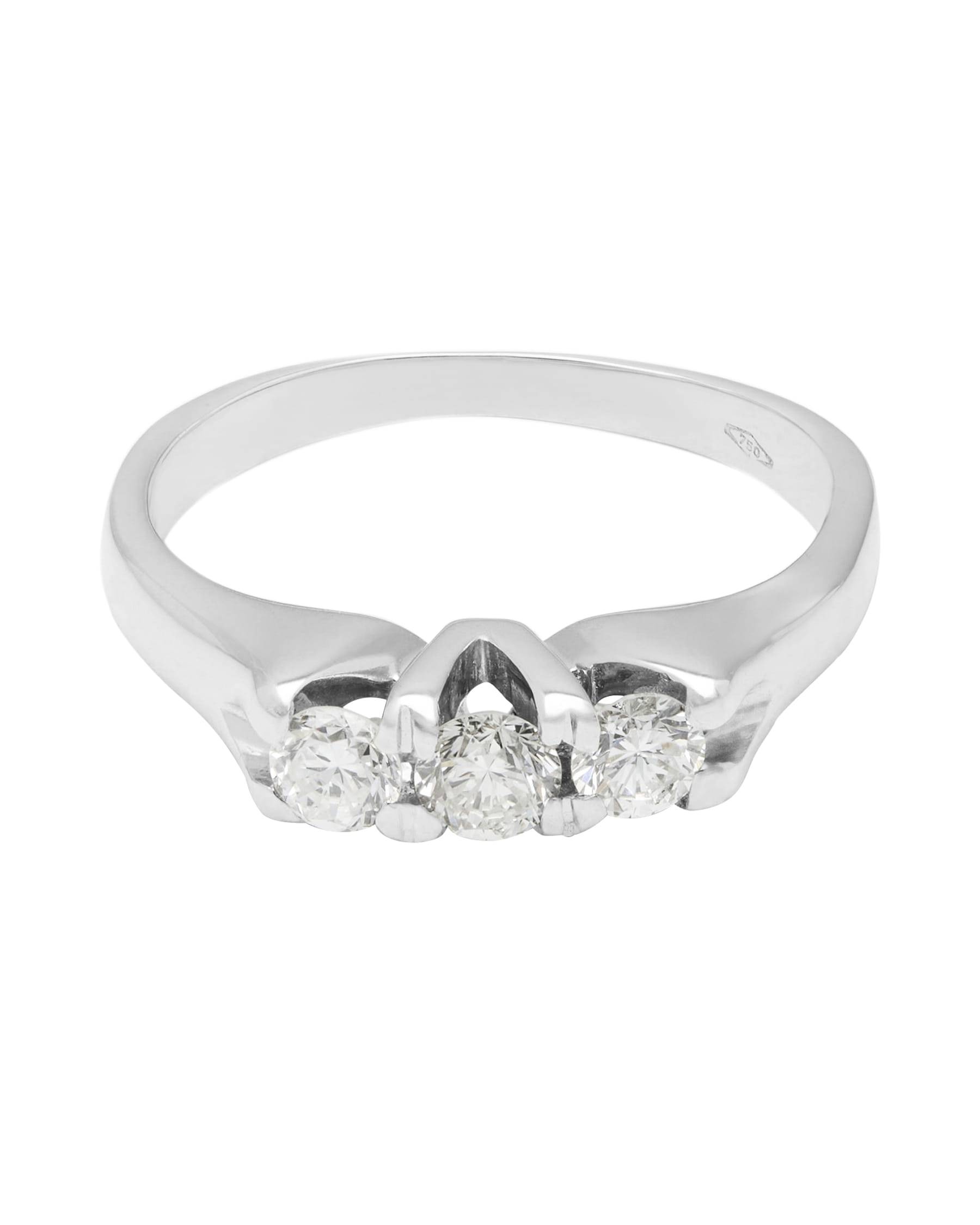Anello trilogy in oro bianco con diamanti 0,32 ct-1