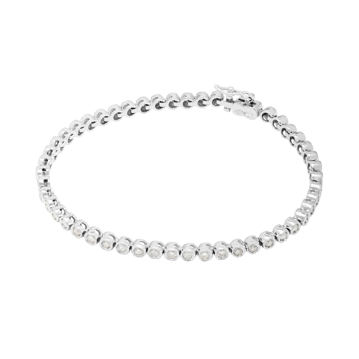 Bracciale tennis cipollina in oro bianco e diamanti 1,75 ct-1