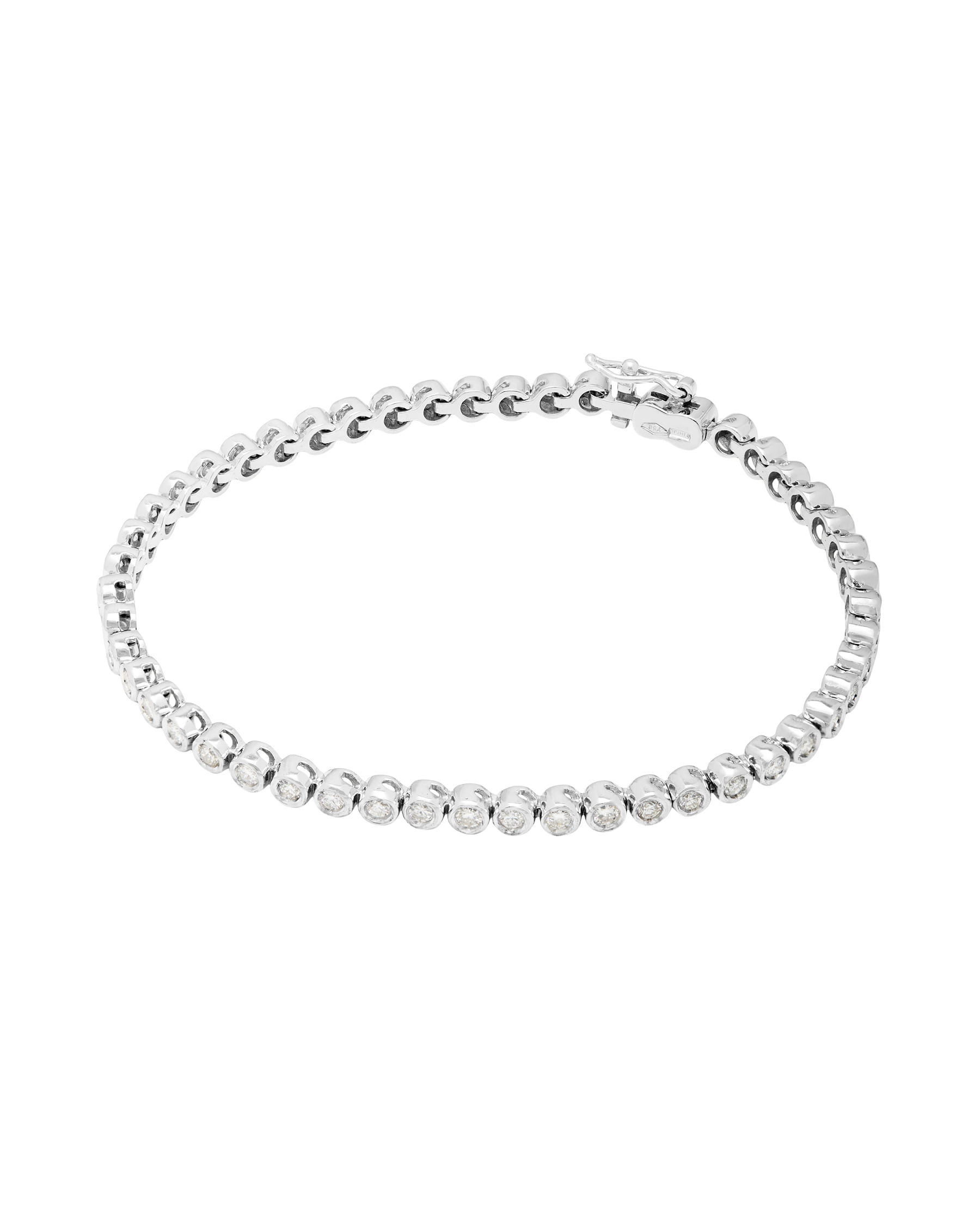 Bracciale tennis cipollina in oro bianco e diamanti 1,75 ct-1