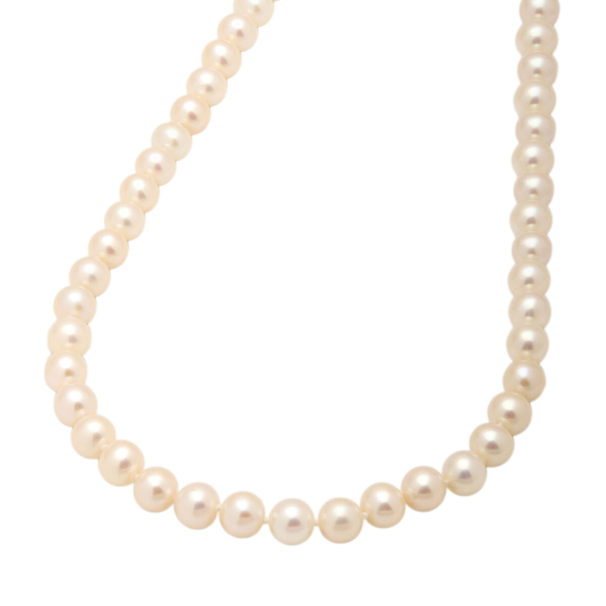 Collana di perle da 7mm con chiusura in oro giallo lavarato-1