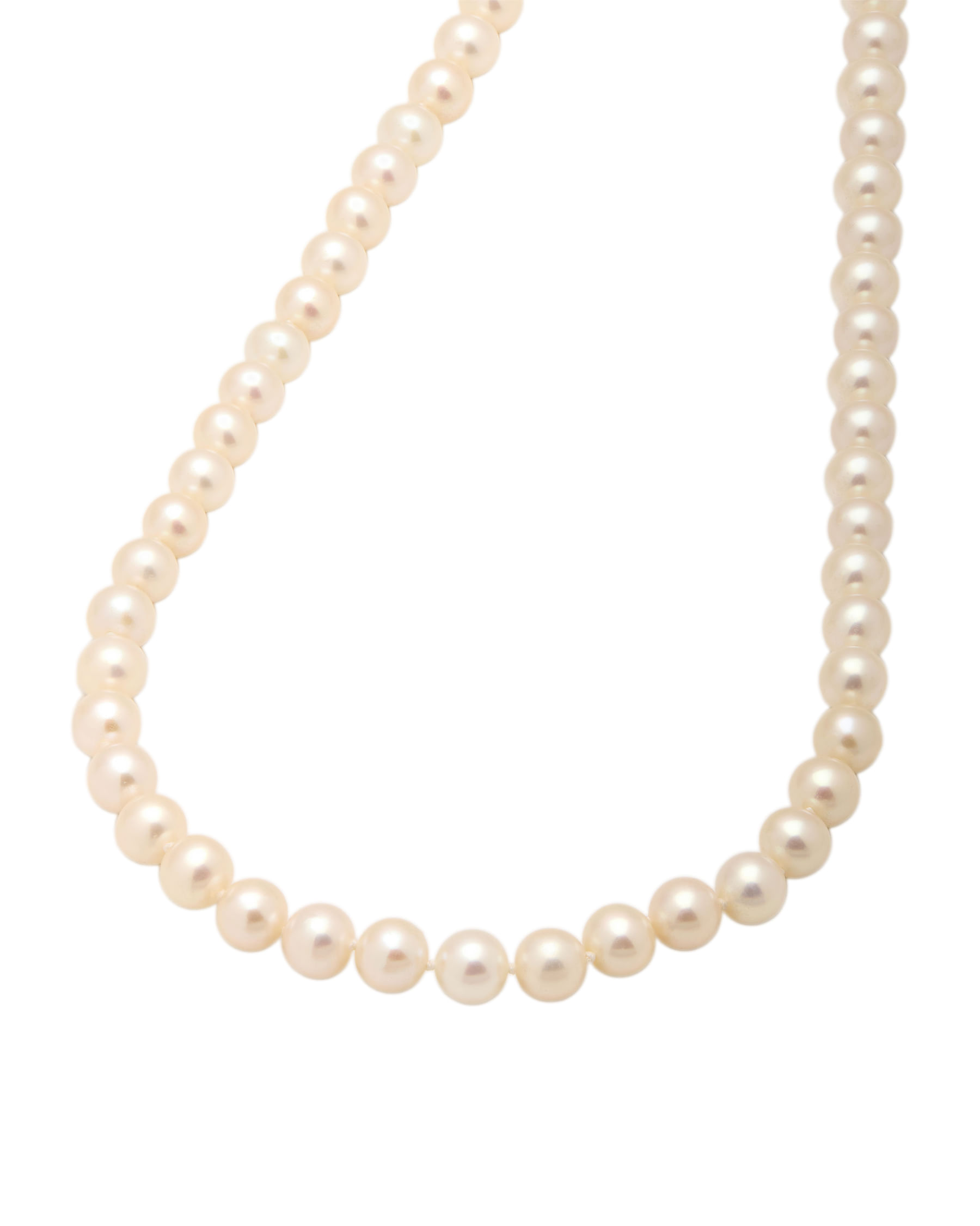 Collana di perle da 7mm con chiusura in oro giallo lavarato-1