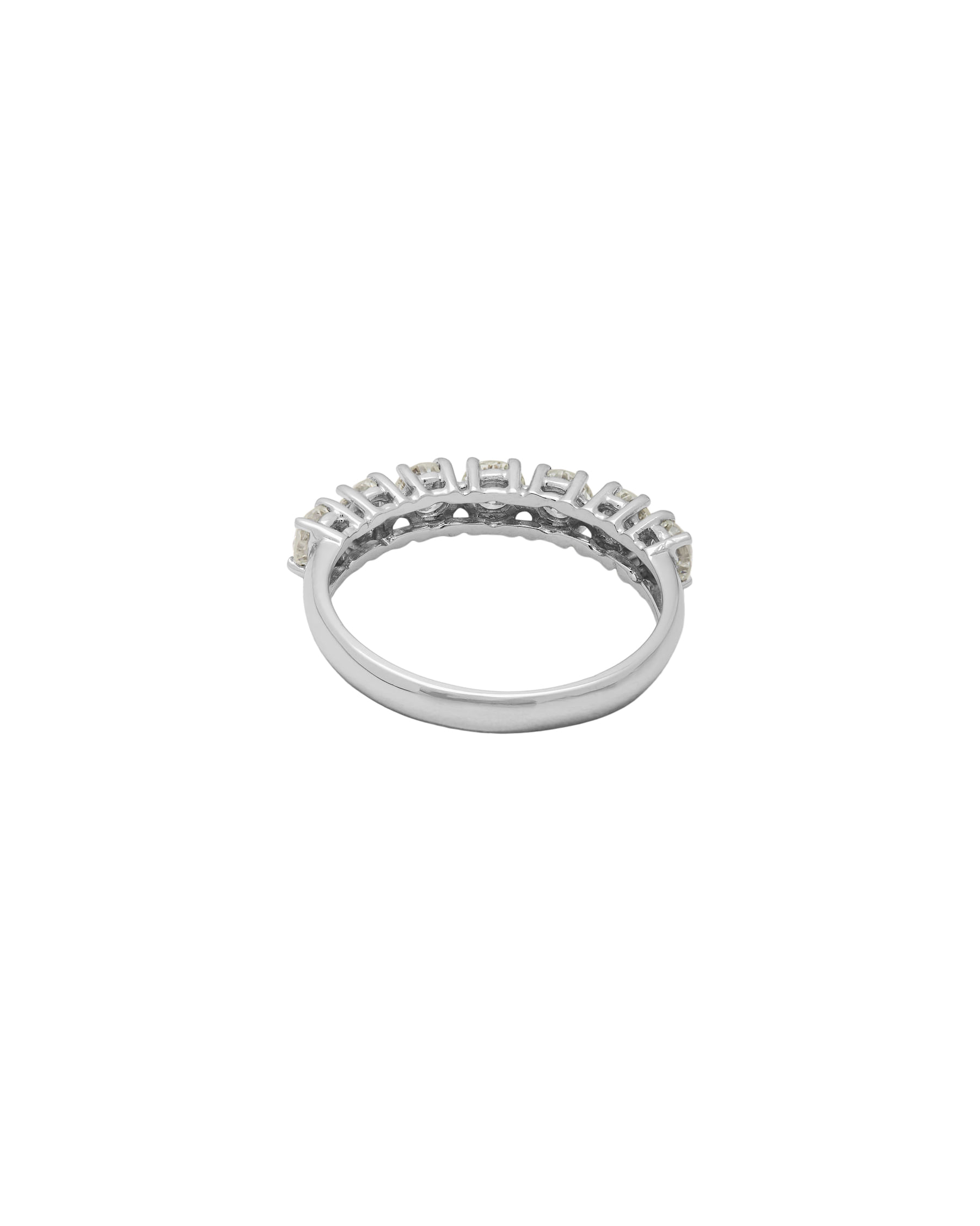Anello veretta in oro bianco con 7 diamanti 1,05 ct-3