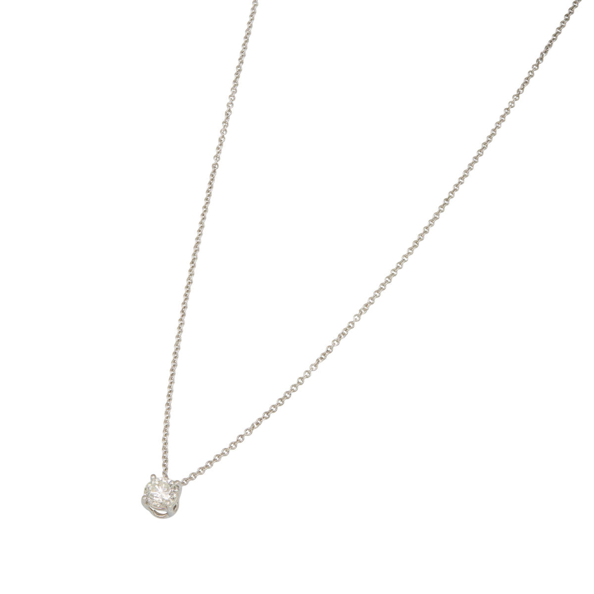 Catenina punto luce a filo in oro bianco con diamante 0,39 ct-1