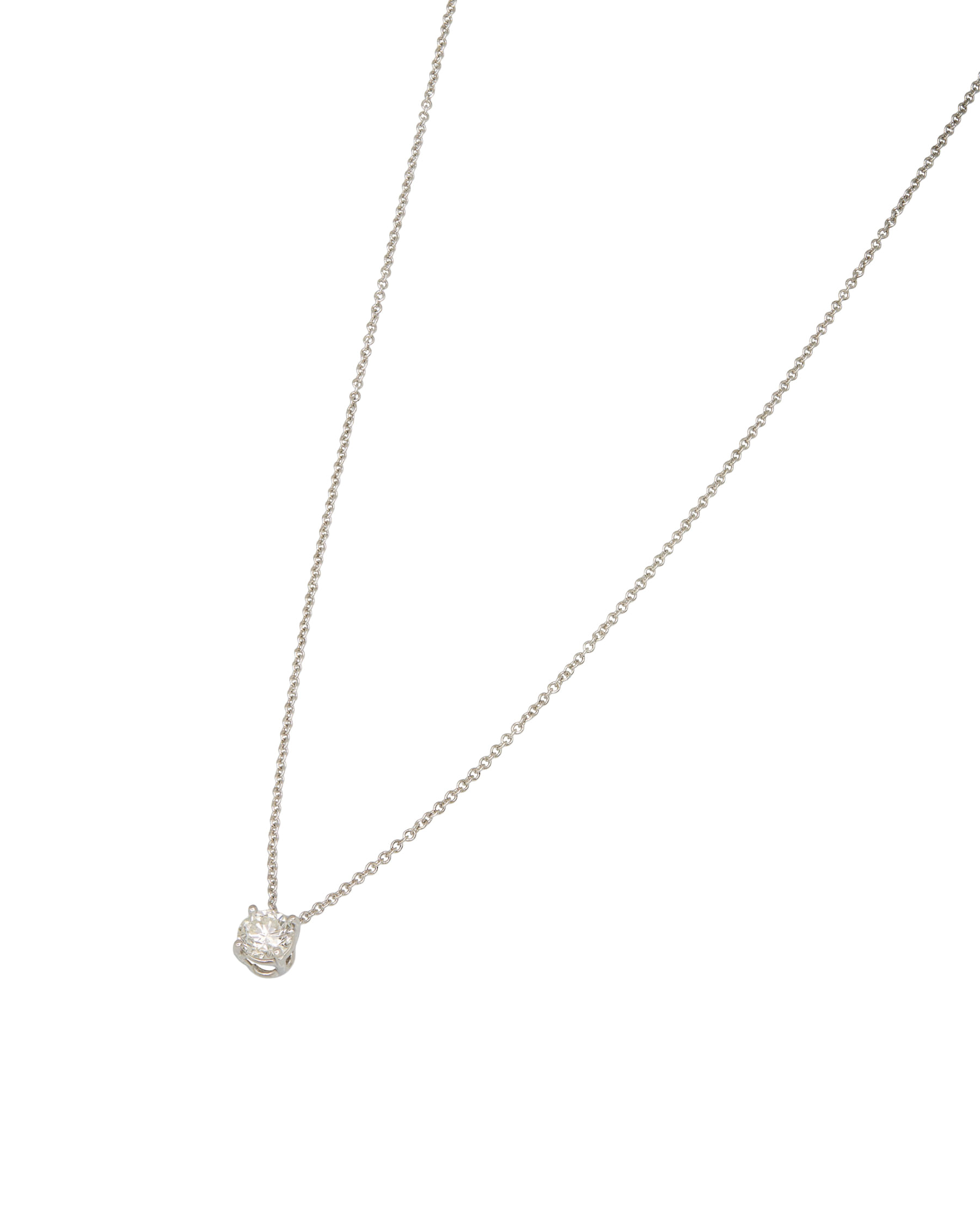 Catenina punto luce a filo in oro bianco con diamante 0,39 ct-1