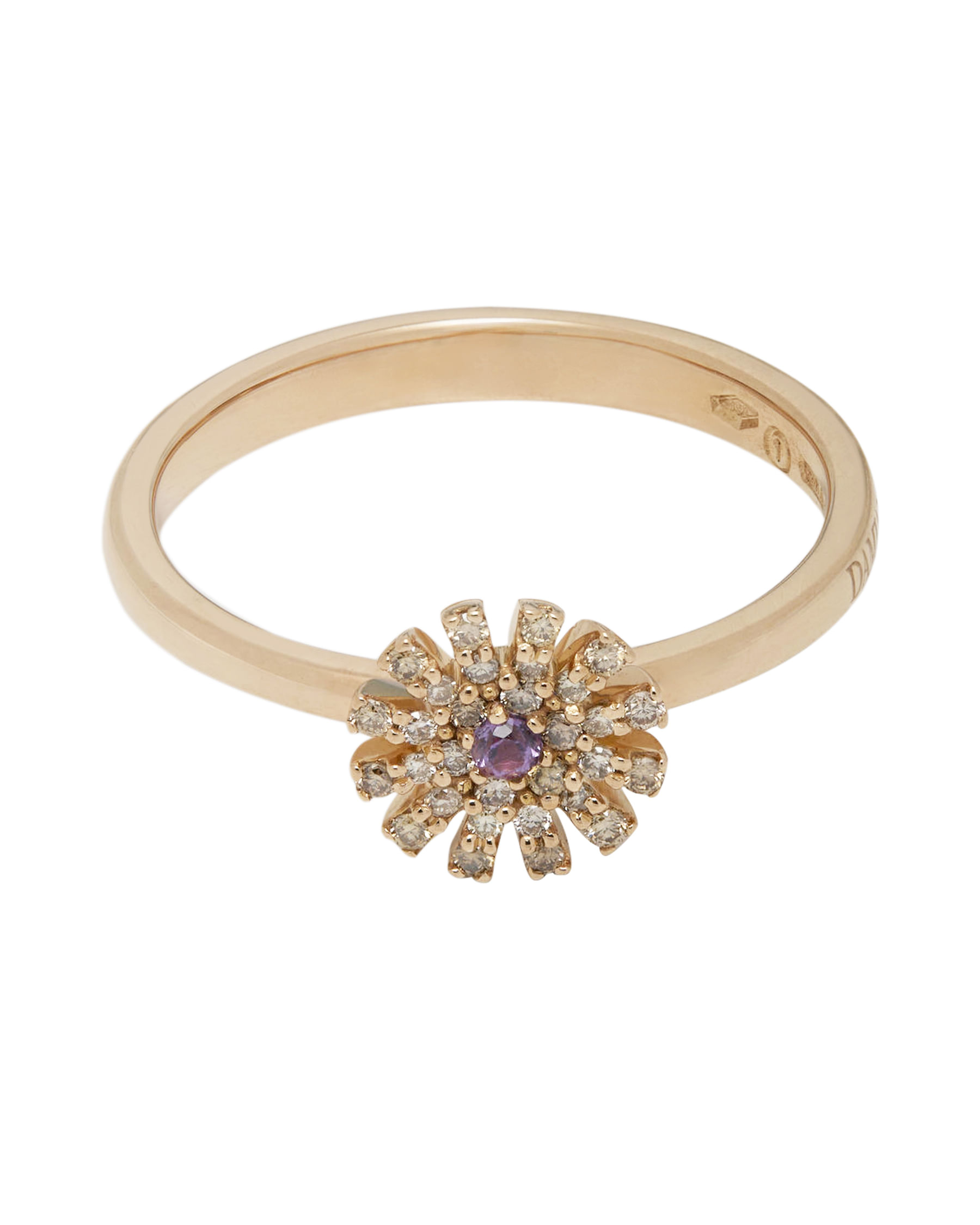 Anello damiani margherita in oro rosa con ametista e diamanti brown-1