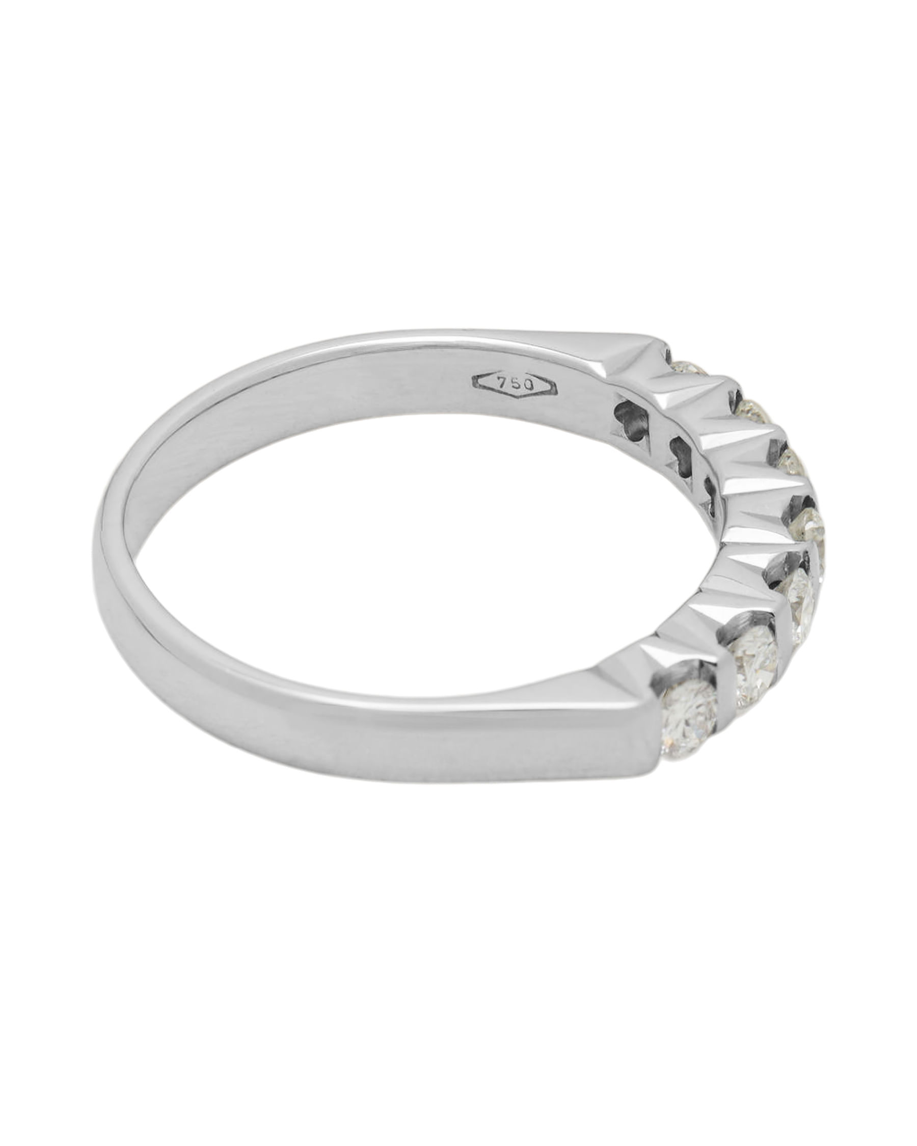 Anello veretta oro bianco con 7 diamanti ct 0,35-2