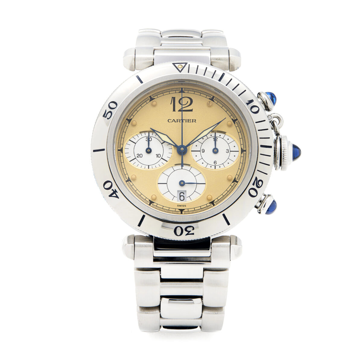 Cartier pasha chronograph 38 mm quartz ref. 4030-1