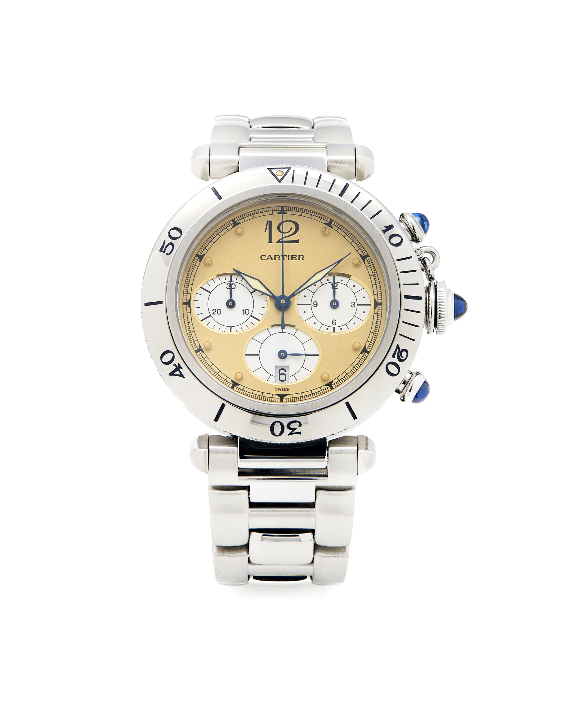 Cartier pasha chronograph 38 mm quartz ref. 4030-1