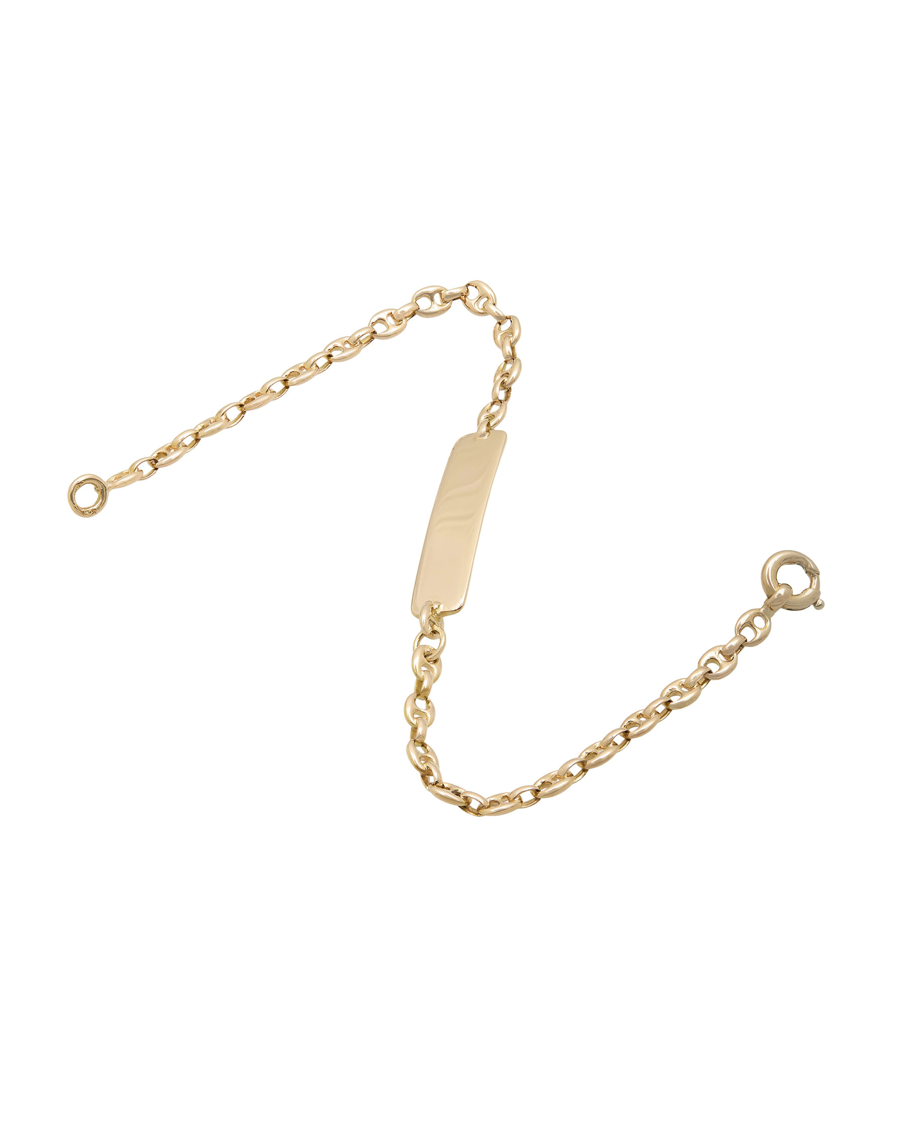 Bracciale con targhetta maglia marinara in oro rosa-2