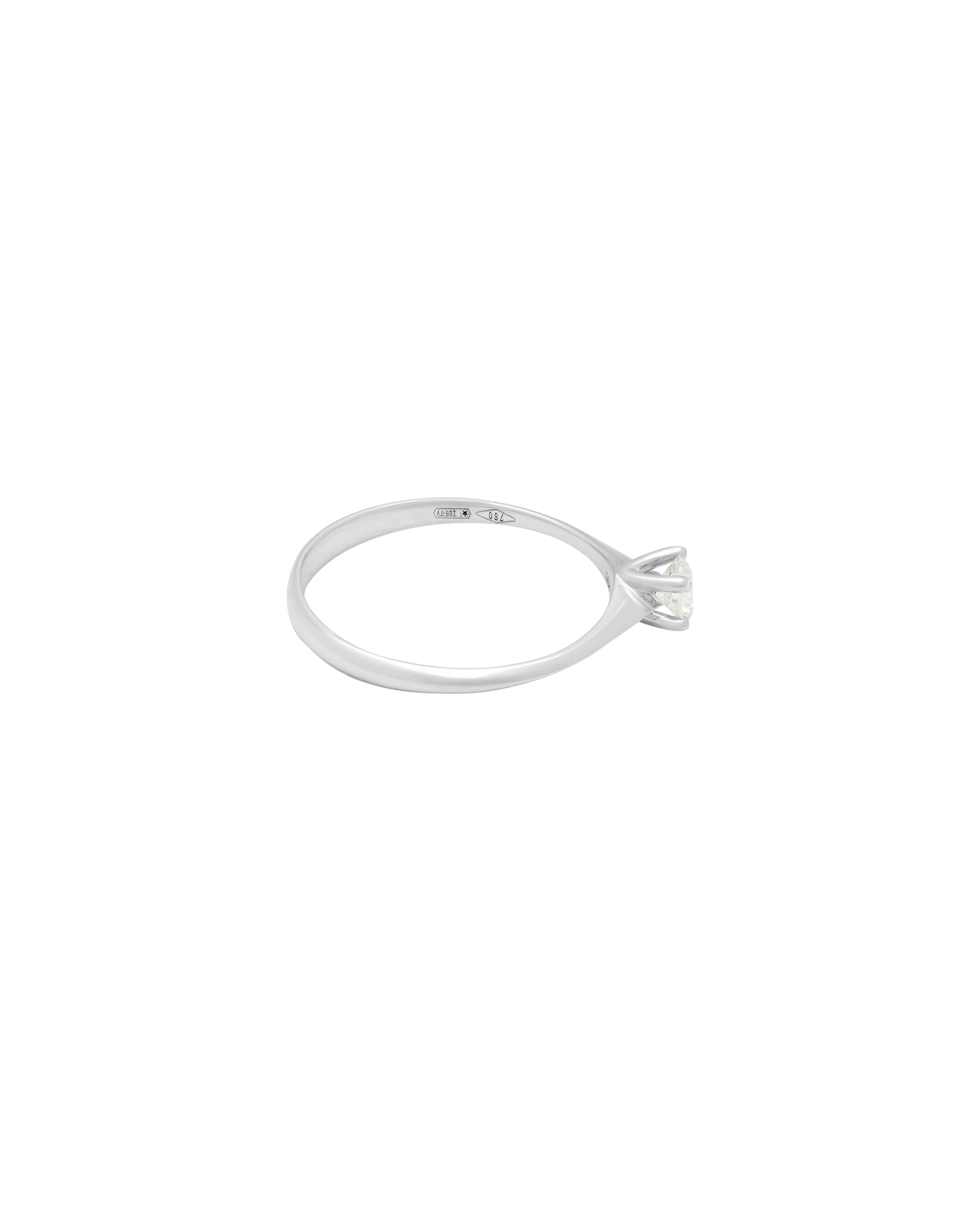 Anello solitario oro bianco con diamante 0,18 ct-2