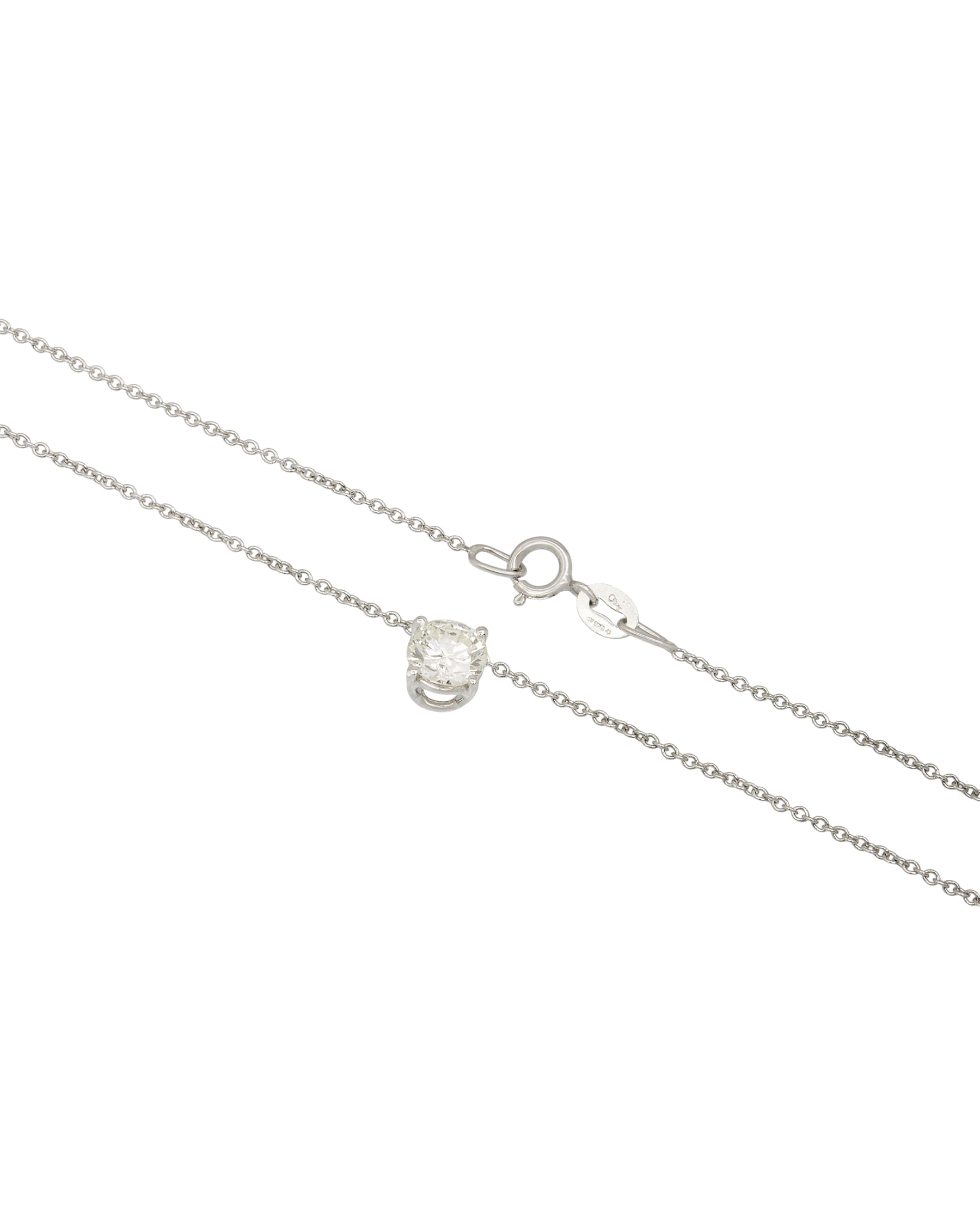 Catenina punto luce a filo in oro bianco con diamante 0,53 ct-2